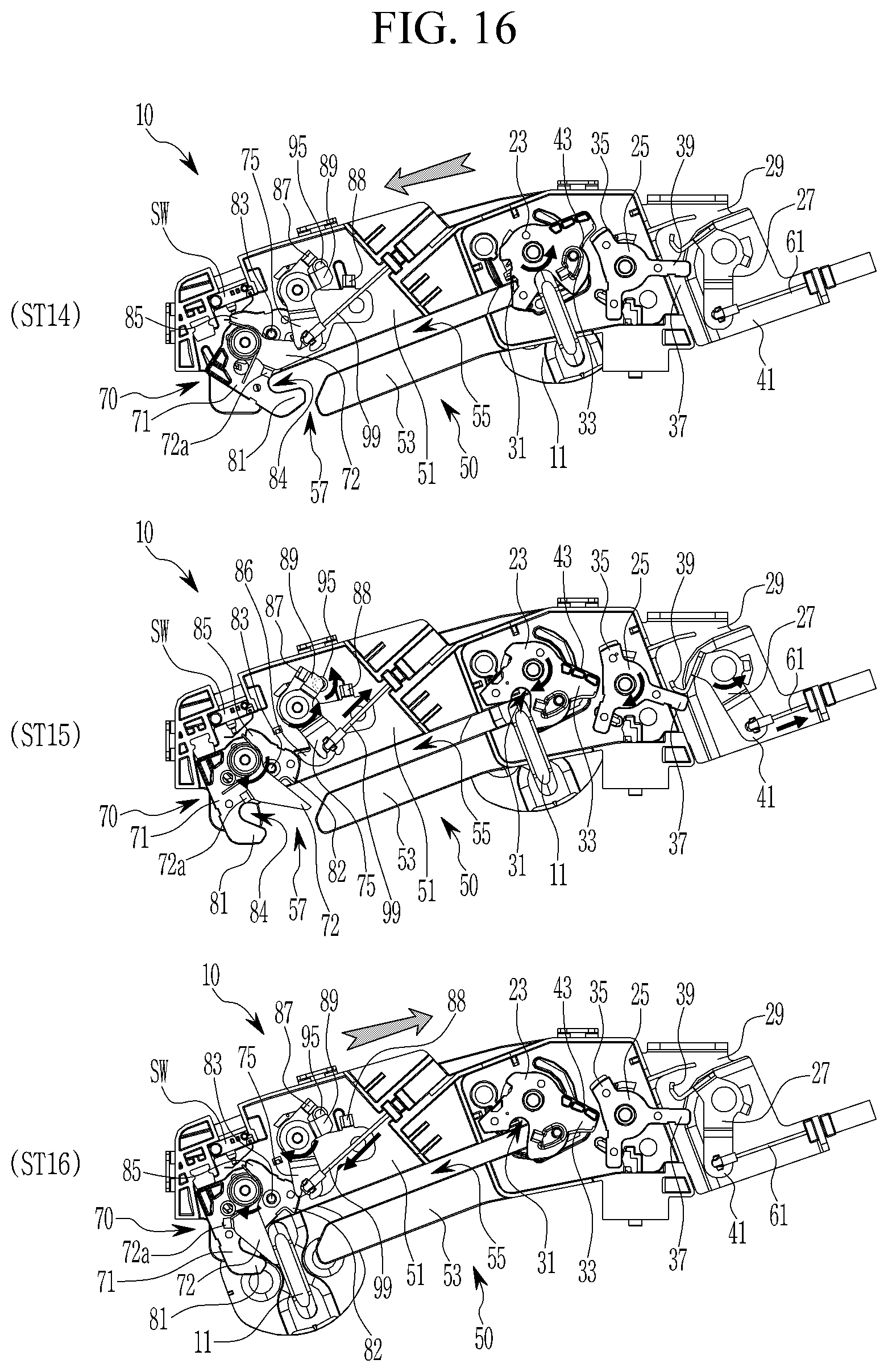 Patent US12590479 Figure 16 – Door latch device for vehicle