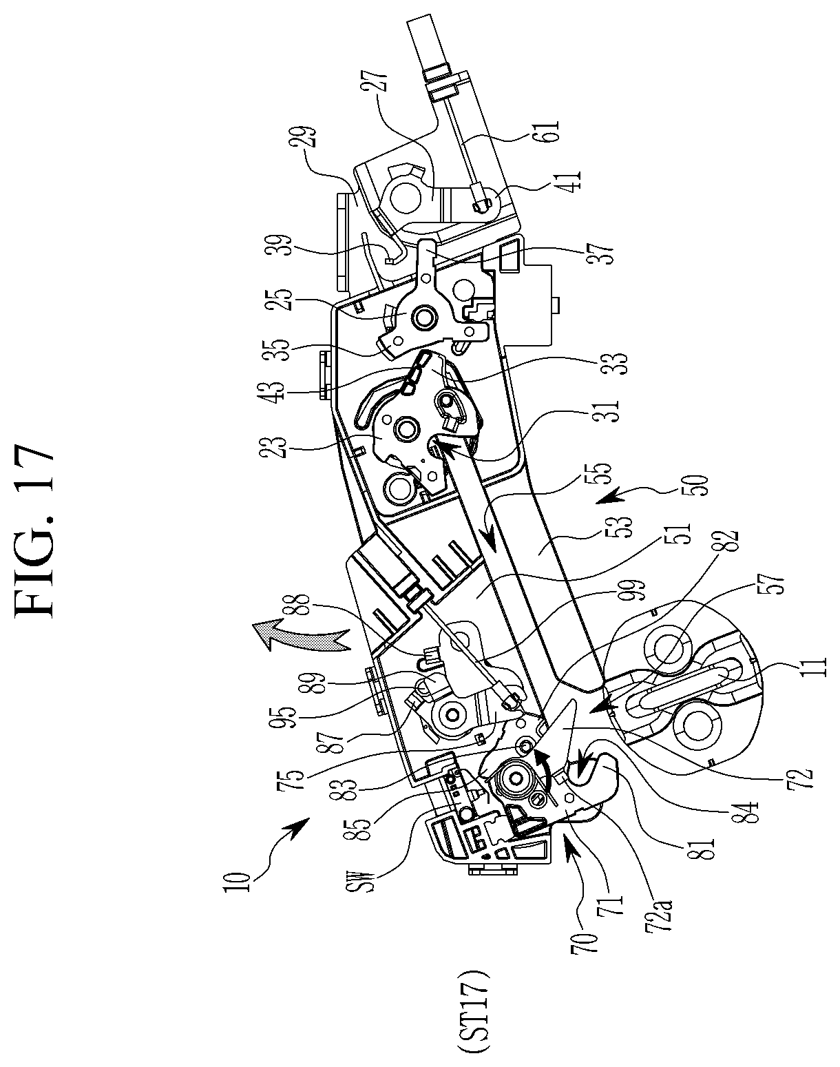 Patent US12590479 Figure 17 – Door latch device for vehicle