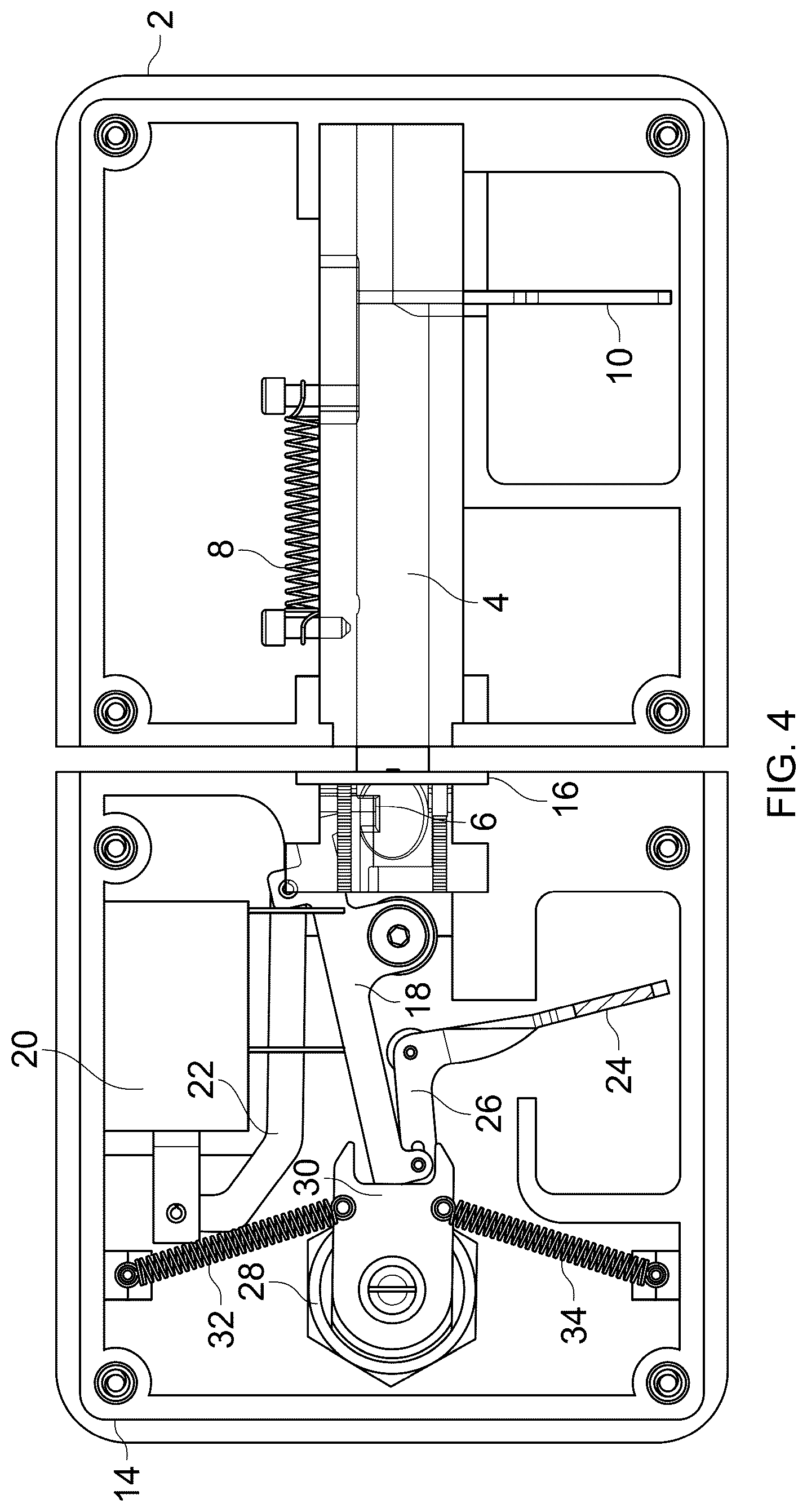 Patent US12590480 Figure 4 – Compact powered door latch