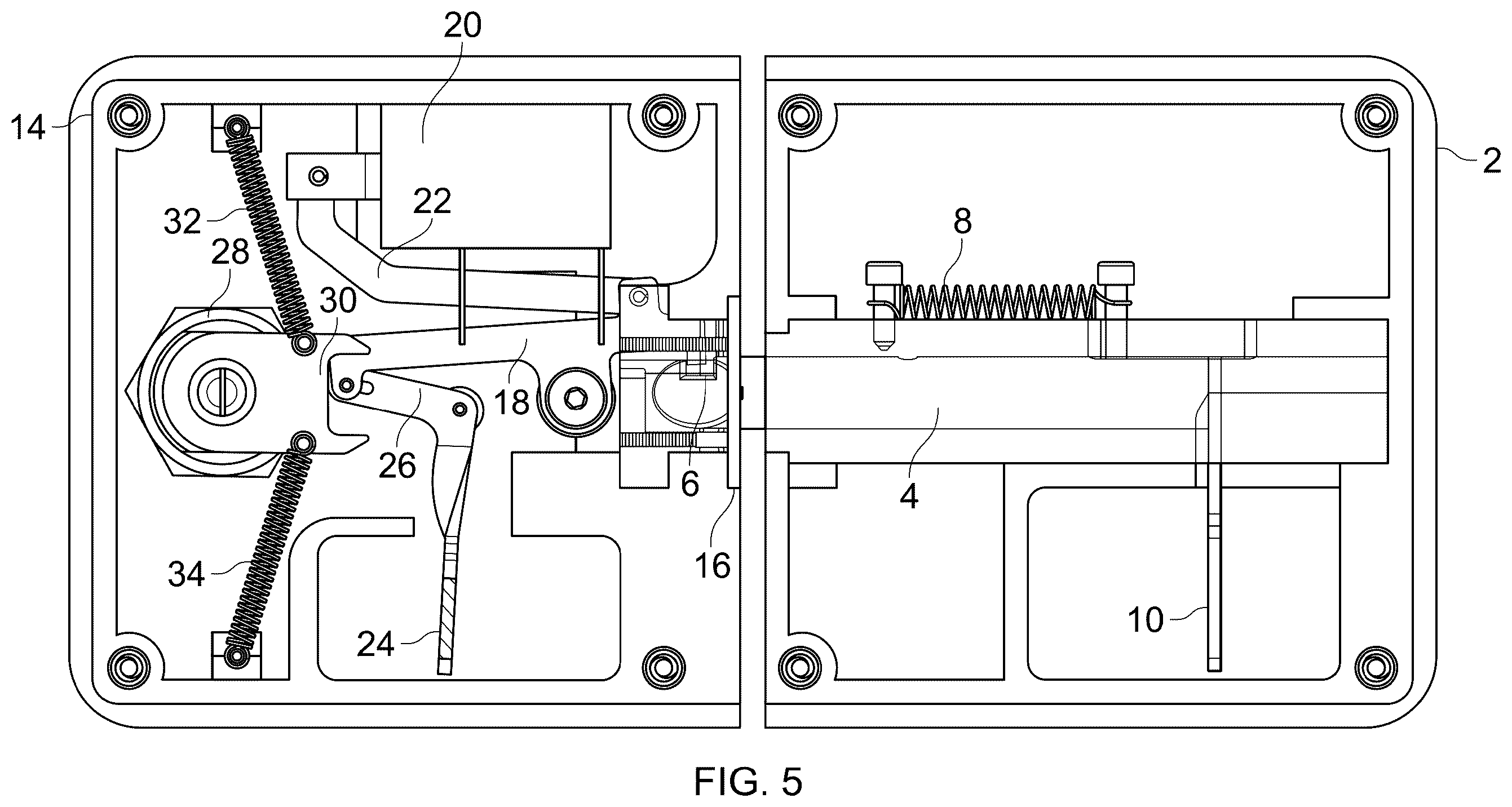 Patent US12590480 Figure 5 – Compact powered door latch