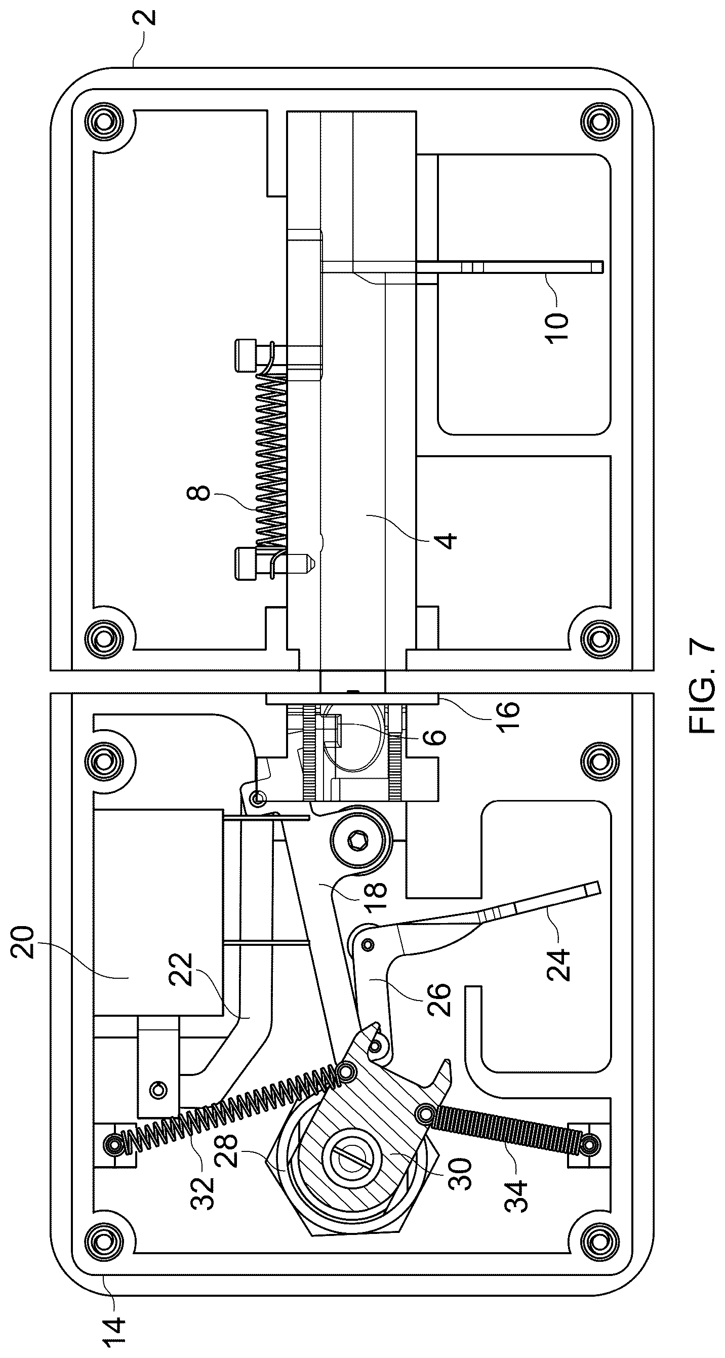 Patent US12590480 Figure 7 – Compact powered door latch