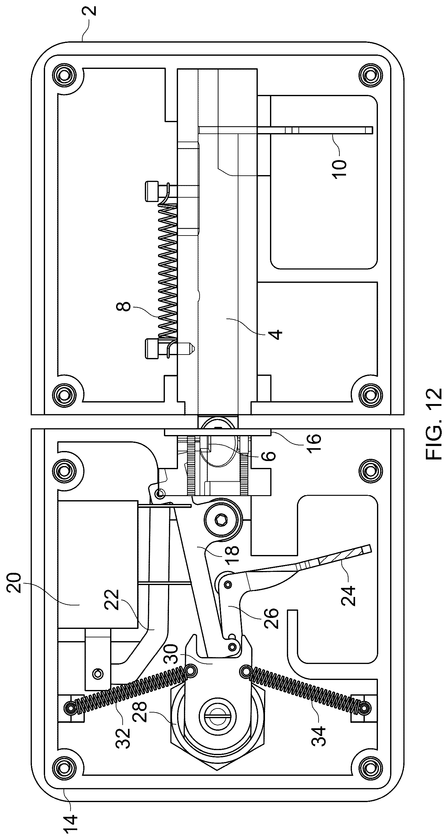 Patent US12590480 Figure 12 – Compact powered door latch