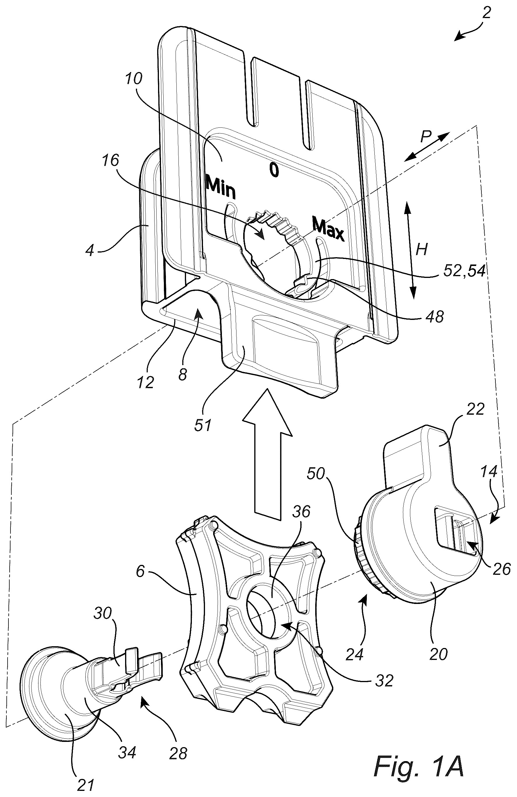 Patent US12590481 Figure 1 – Guide device for a sliding screen system