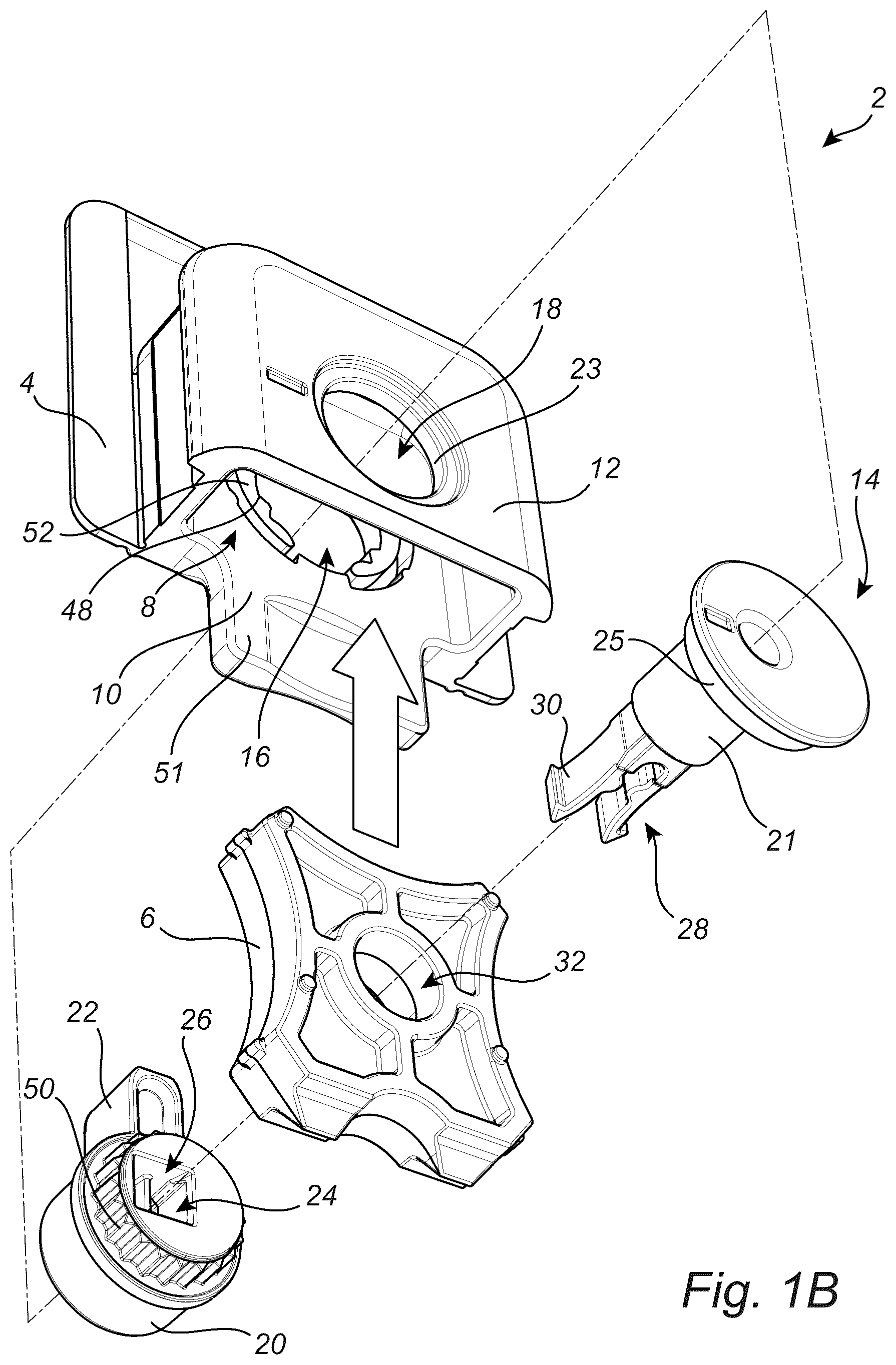 Patent US12590481 Figure 2 – Guide device for a sliding screen system
