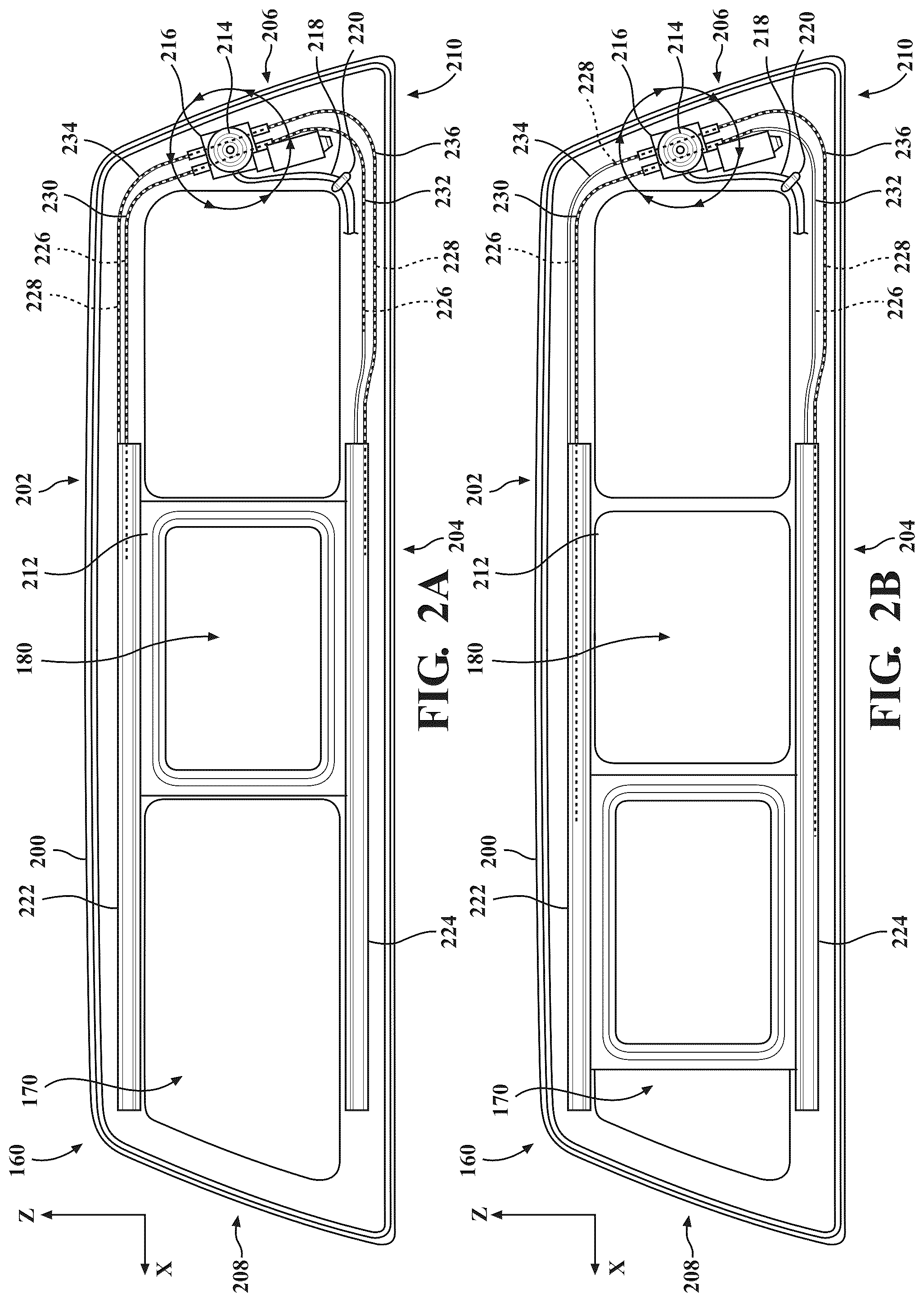 Patent US12590482 Figure 2 – Sliding window assembly with flush-closing moving panel
