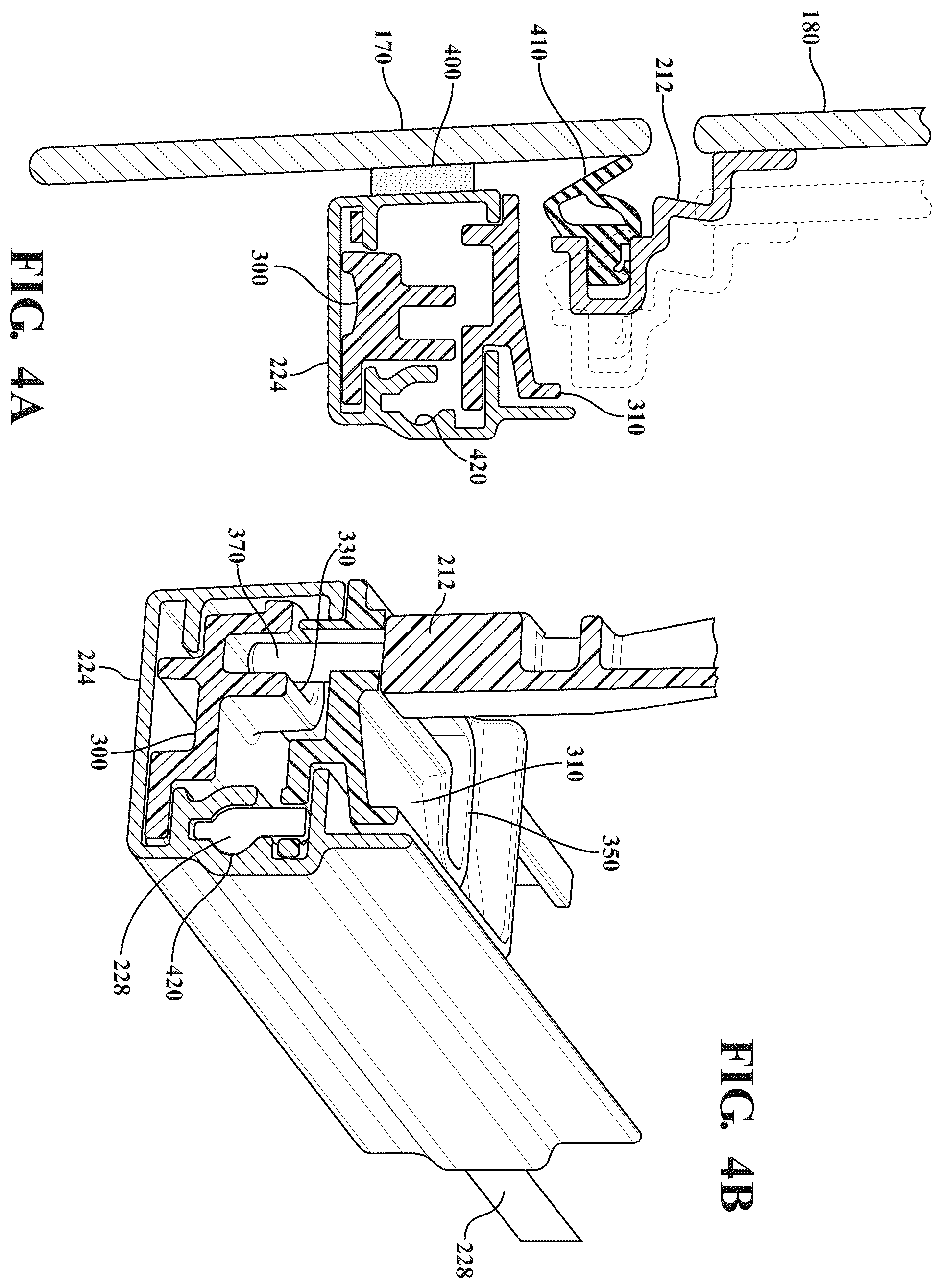 Patent US12590482 Figure 4 – Sliding window assembly with flush-closing moving panel