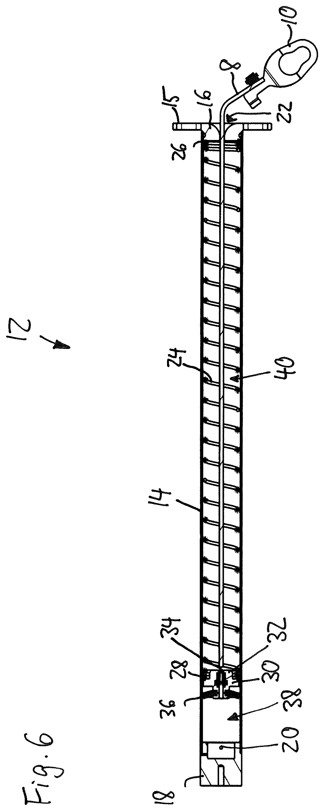 Patent US12590484 Figure 6 – Wire rope system