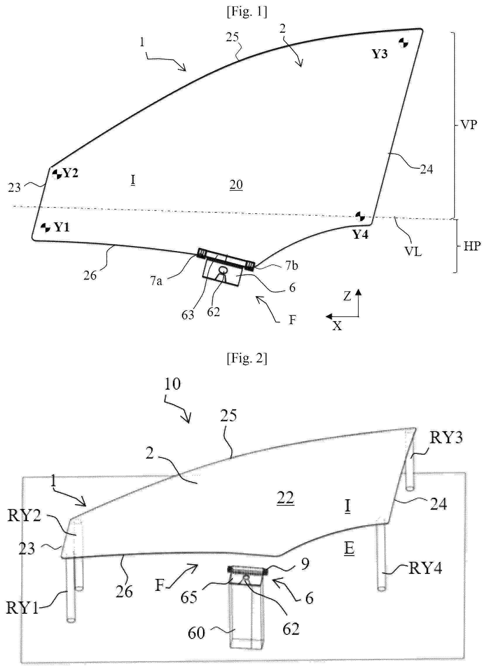 Patent US12590486 Figure 1 – Method for manufacturing a sliding glazing unit, and sliding glazing unit