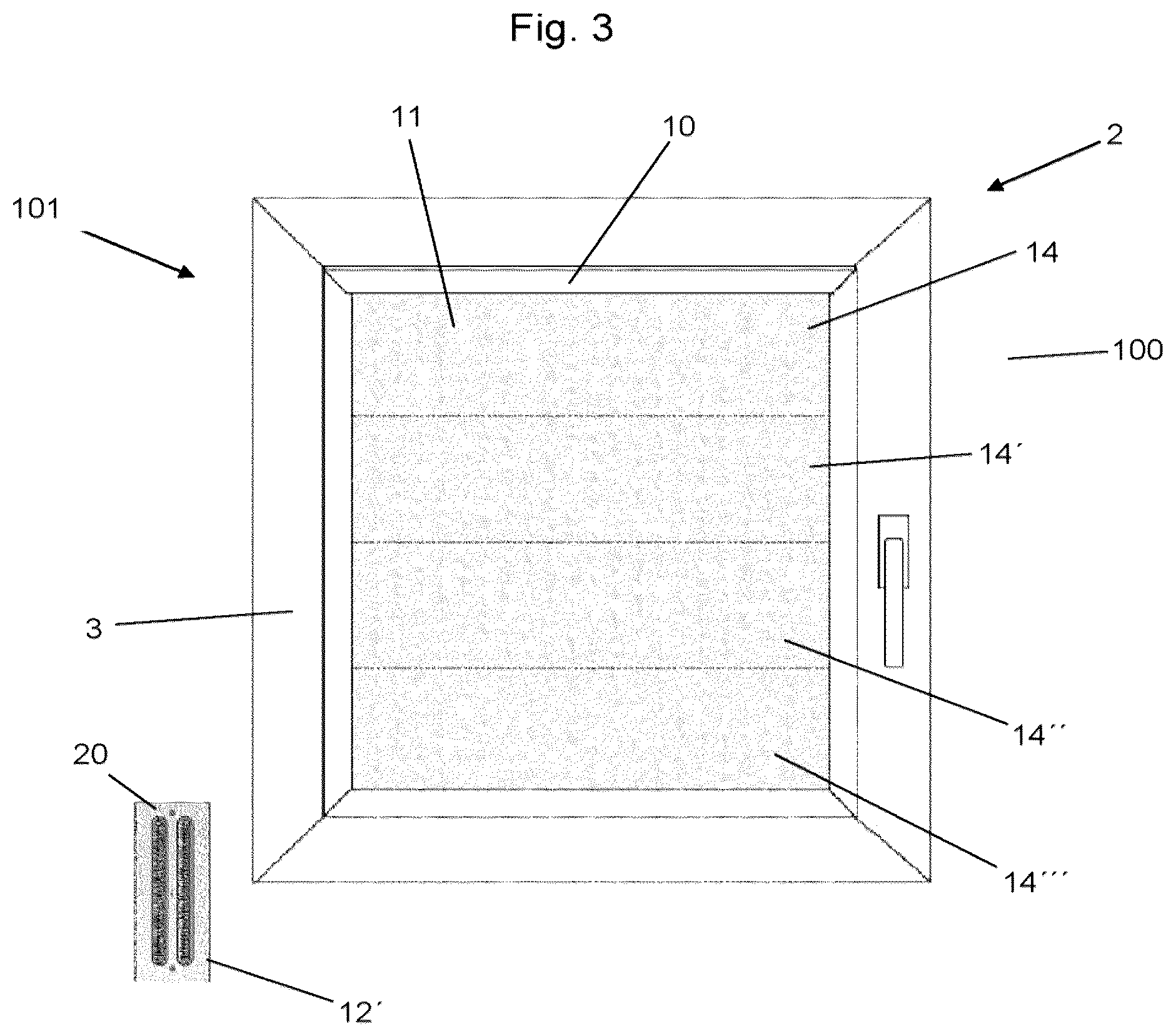 Patent US12590489 Figure 2 – Window or door, and building wall comprising said window or door