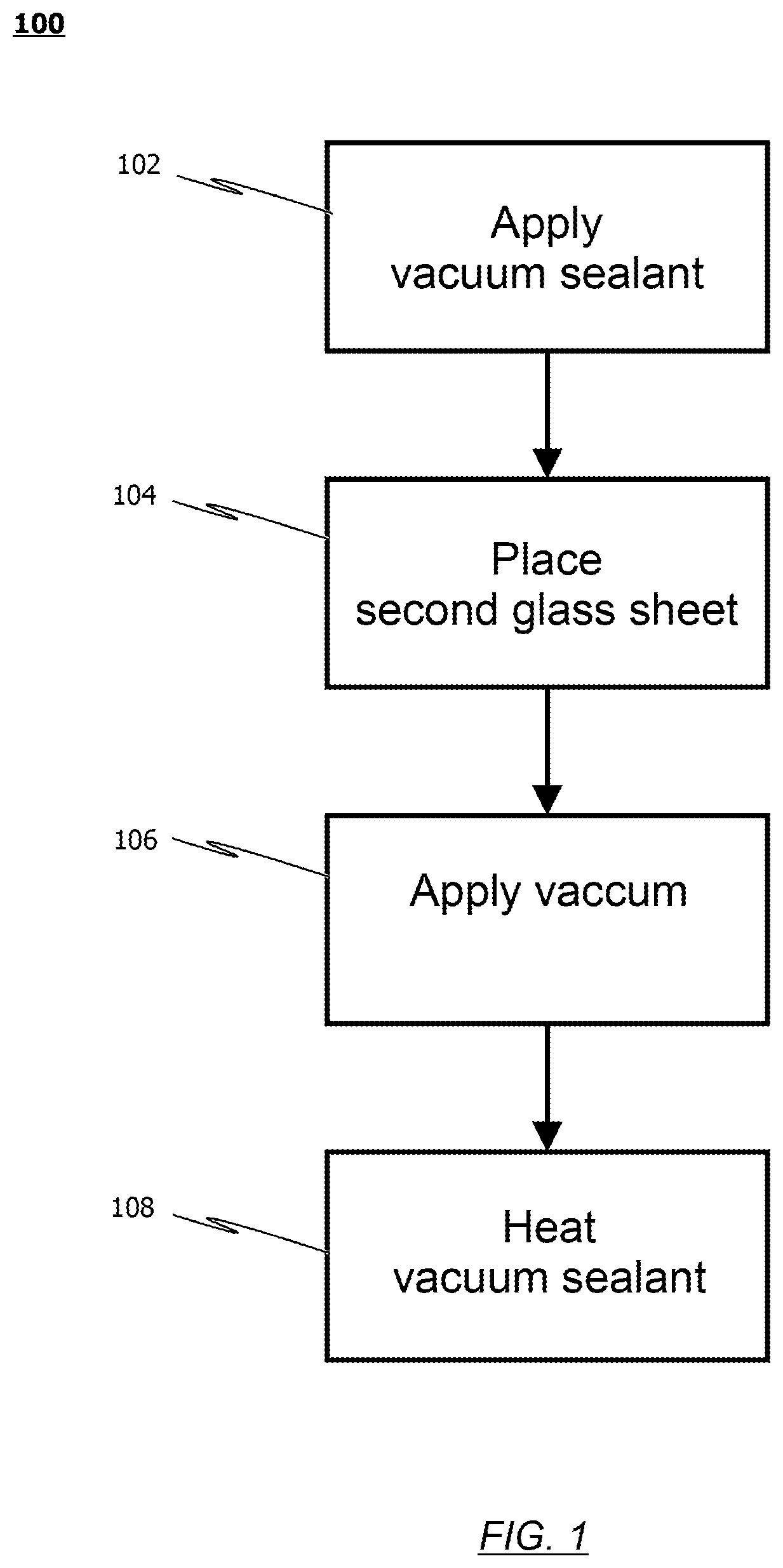 Patent US12590490 — Vacuum insulated glass and method of making same — Figure 1