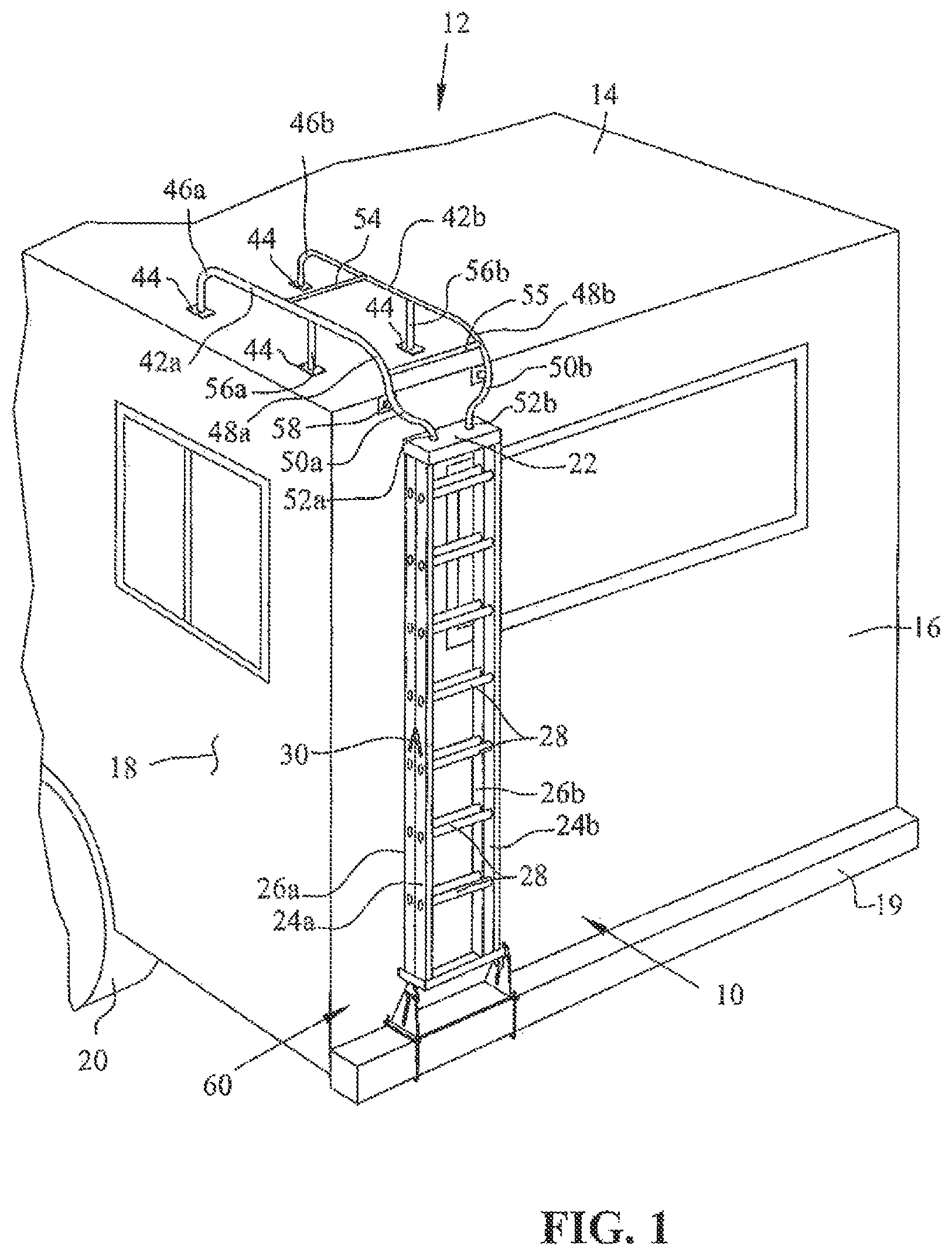 Patent US12590492 Figure 1 – Removable step ladder for recreational vehicle