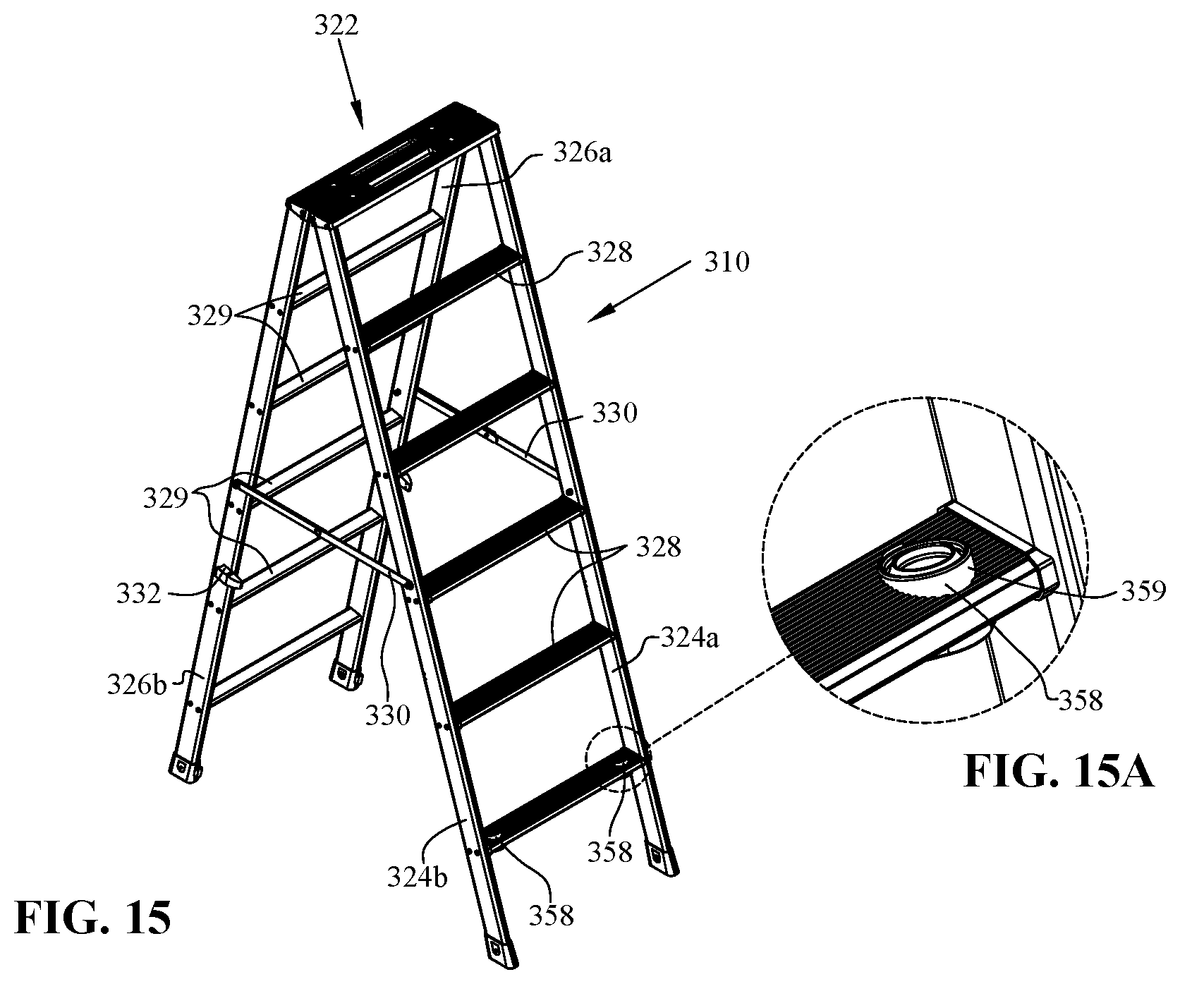 Patent US12590492 Figure 13 – Removable step ladder for recreational vehicle
