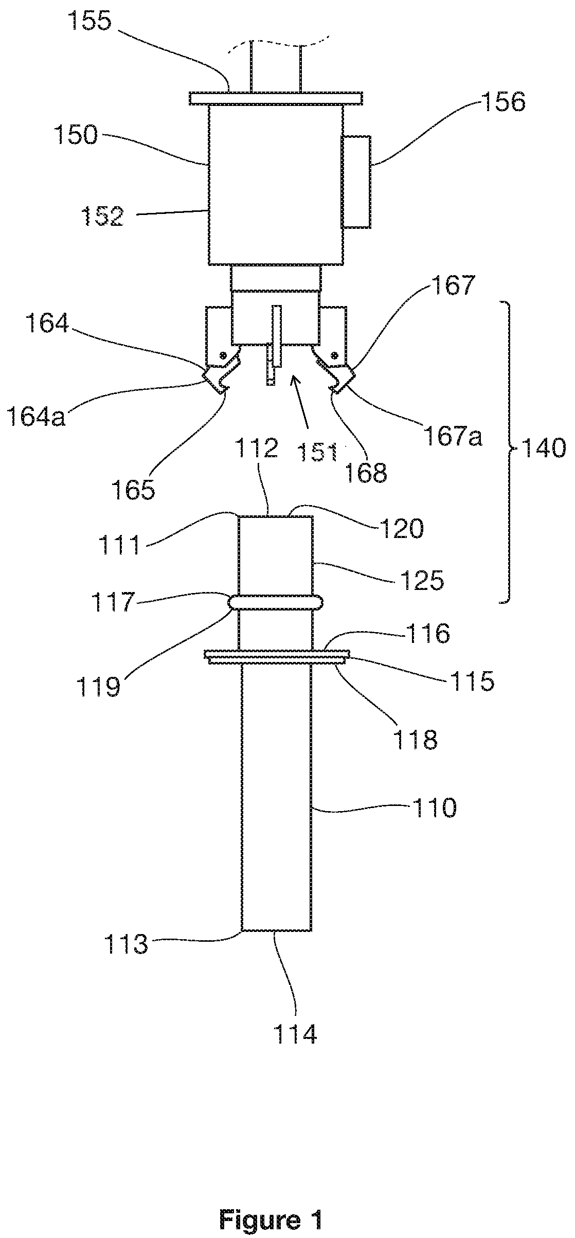 Patent US12590496 Figure 1 – Apparatus and method for supporting a collar region of a blast hole during drilling