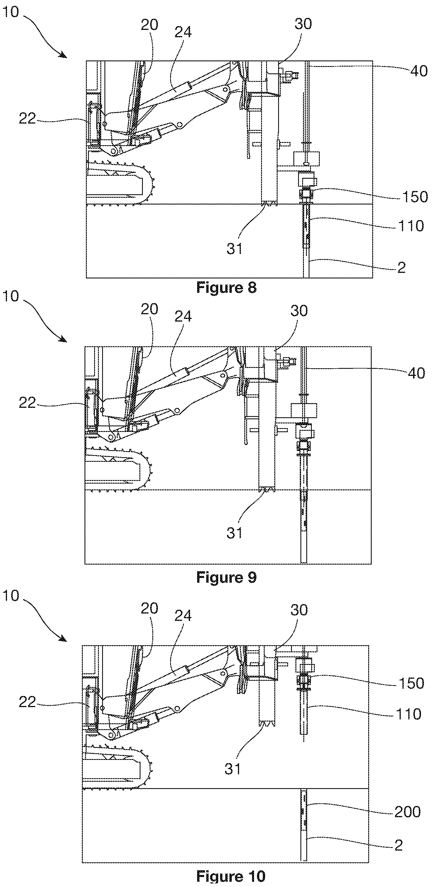 Patent US12590496 Figure 4 – Apparatus and method for supporting a collar region of a blast hole during drilling