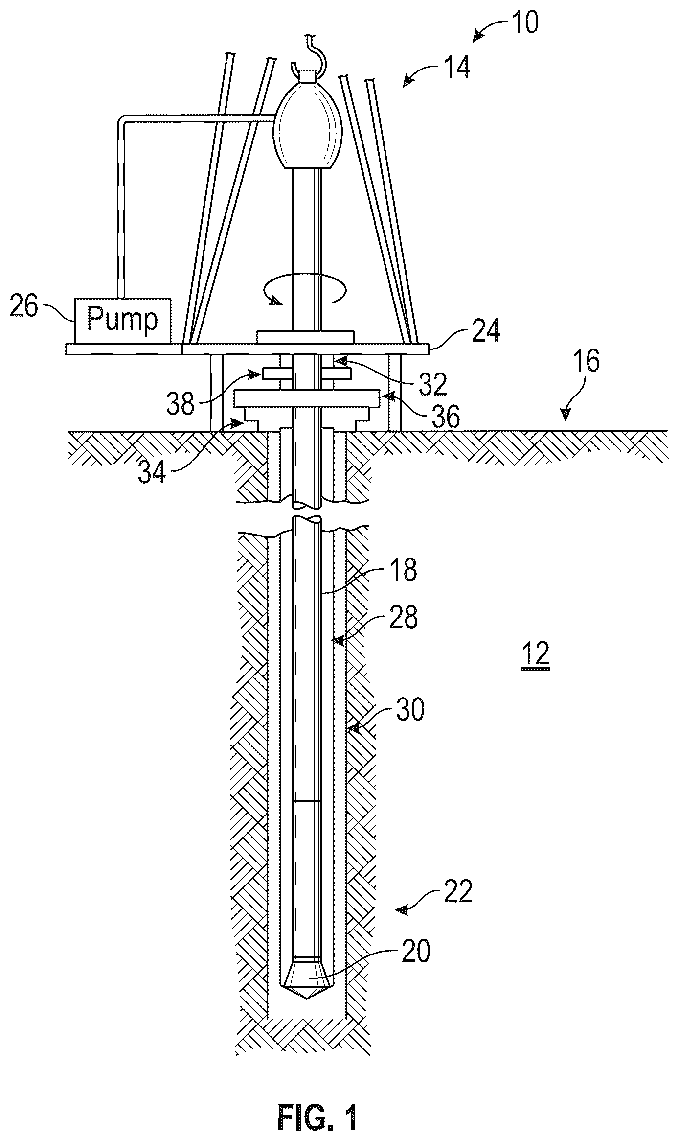 Patent US12590503 Figure 1 – Wellbore balanced pressure compensation for rotating control device (RCD) rotary seals