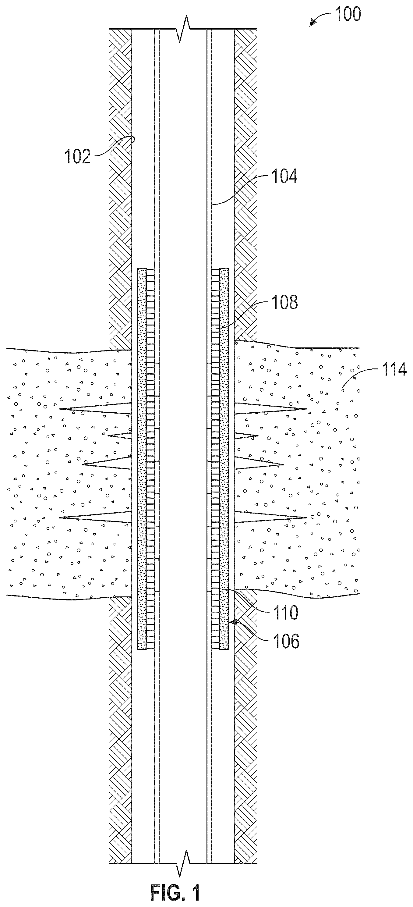 Patent US12590513 Figure 1 – Sand screen with a non-woven fiber polymer filter