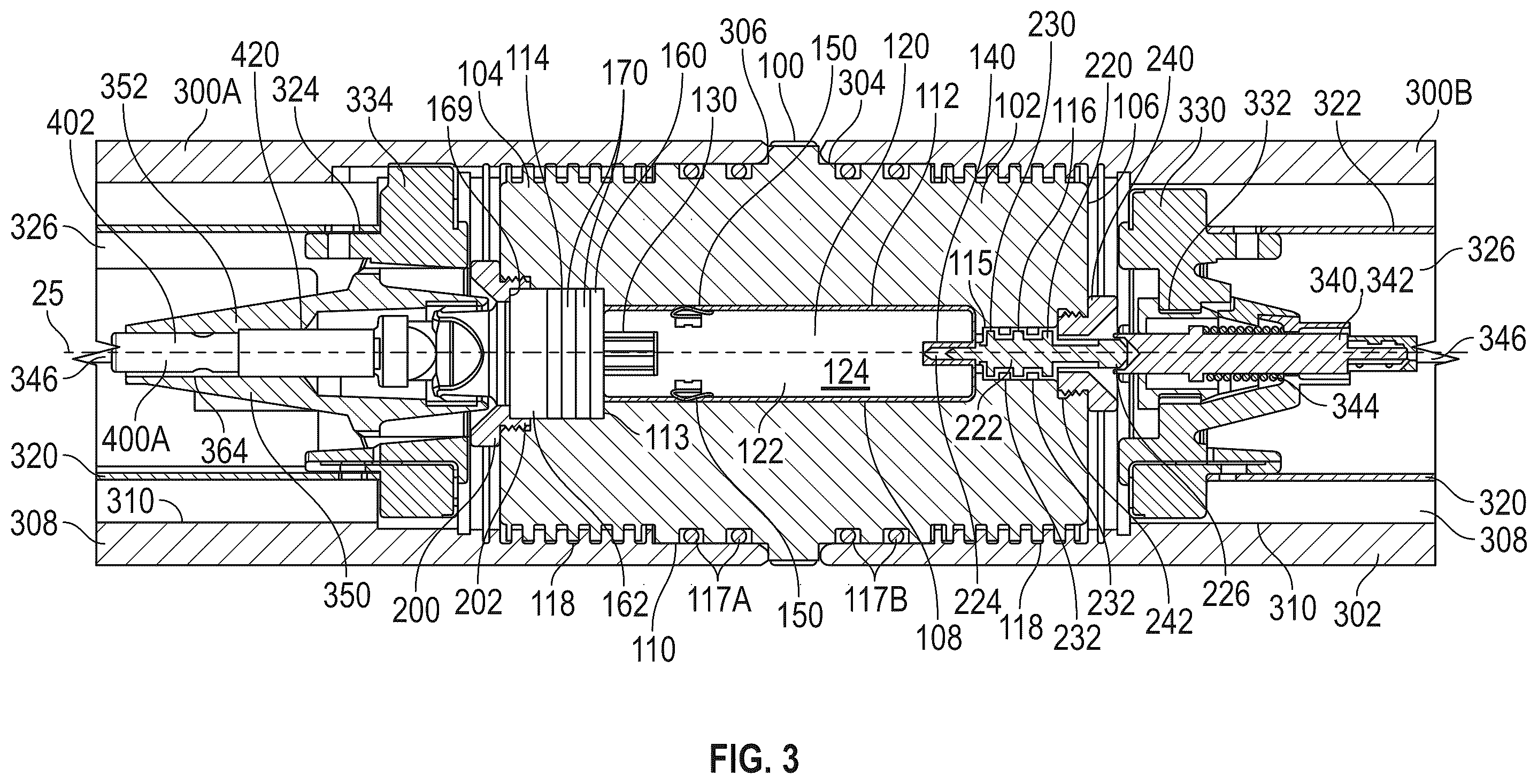 Patent US12590515 Figure 3 – Reusable perforating gun system and method