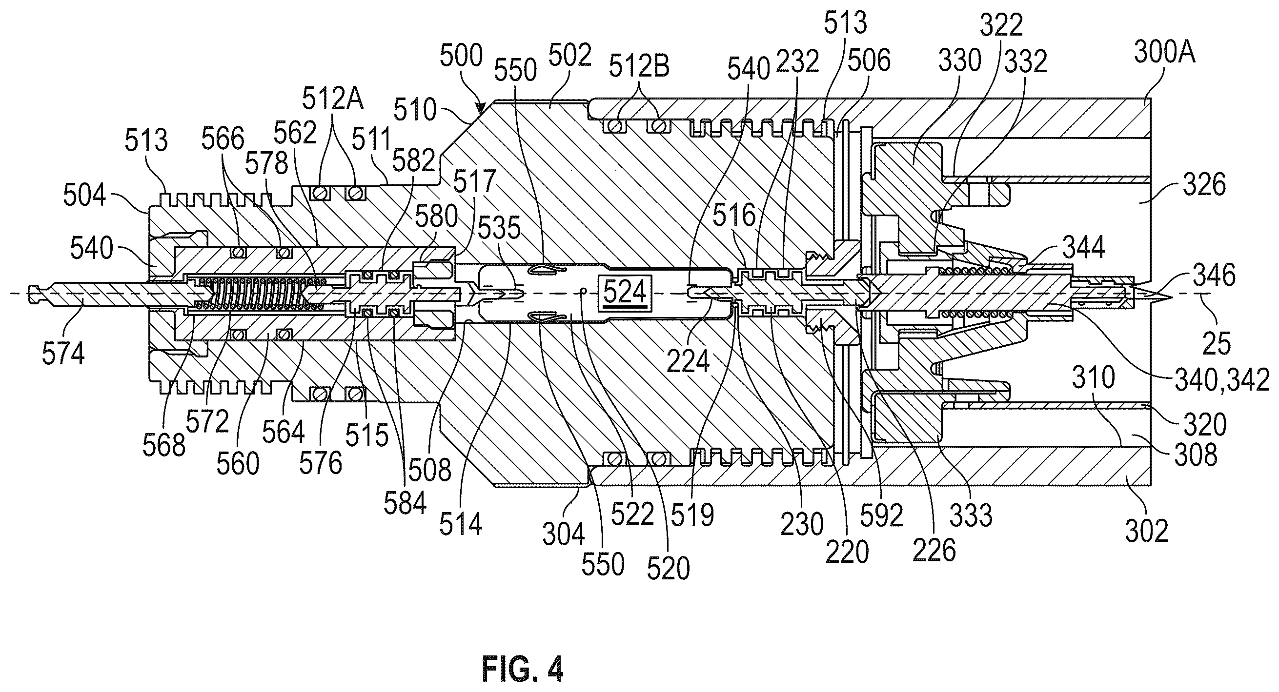 Patent US12590515 Figure 4 – Reusable perforating gun system and method