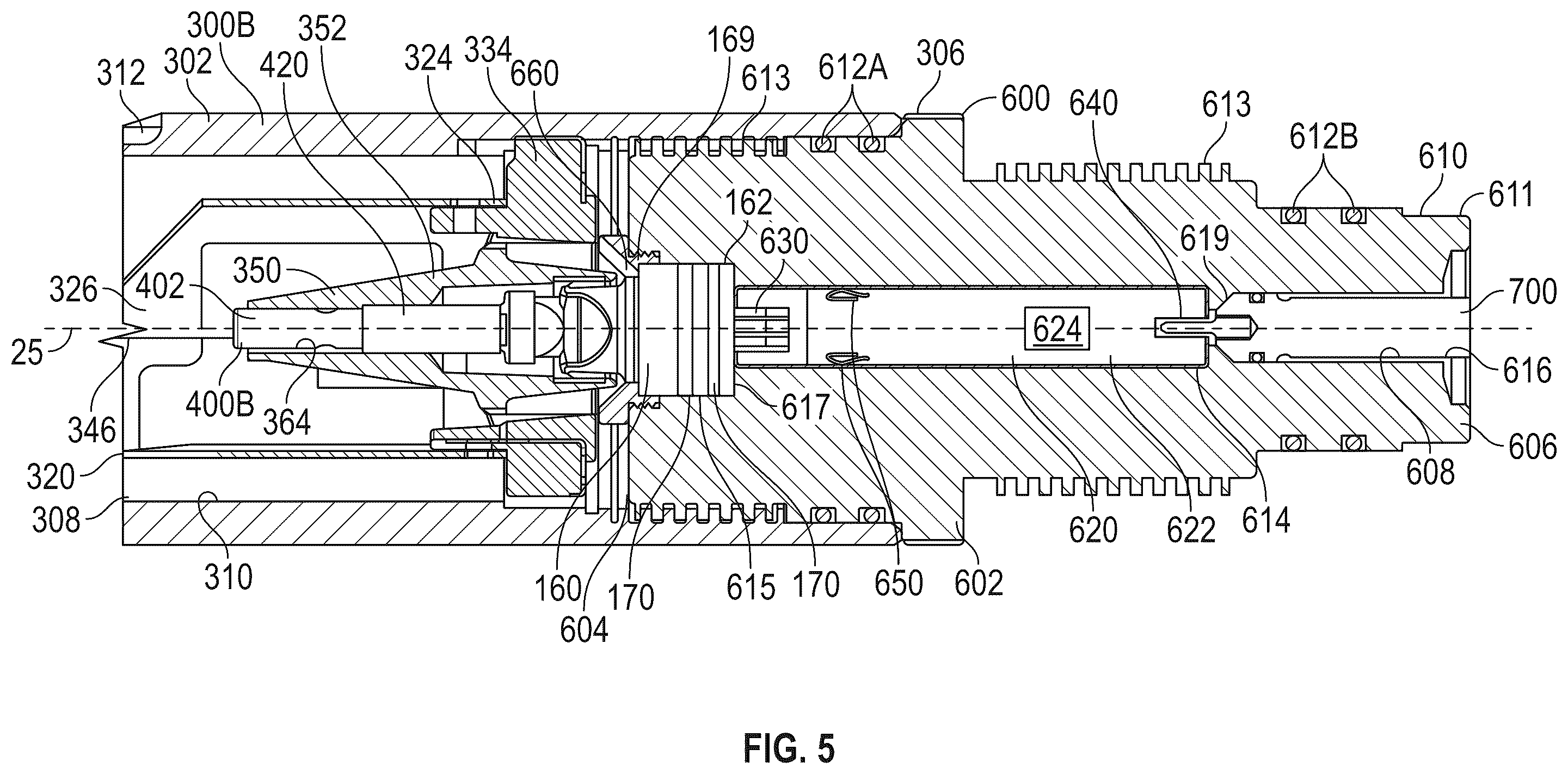 Patent US12590515 Figure 5 – Reusable perforating gun system and method