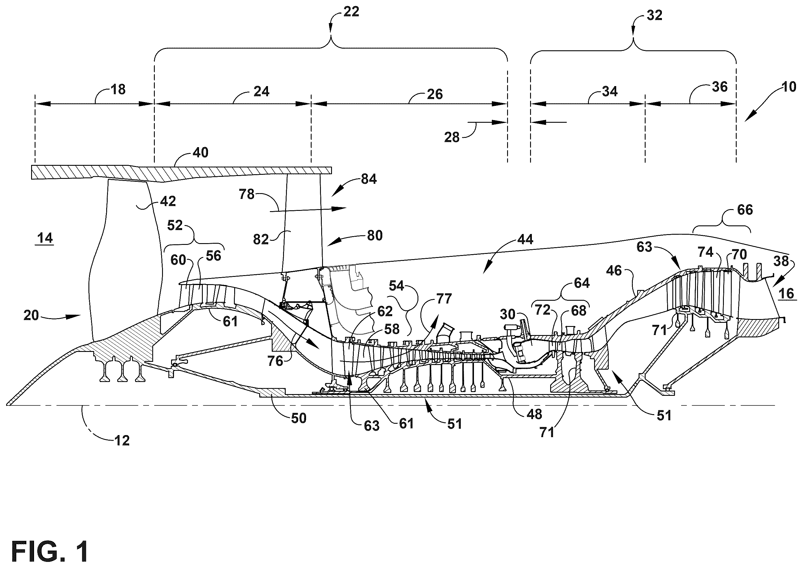 Patent US12590544 Figure 1 – Composite airfoil