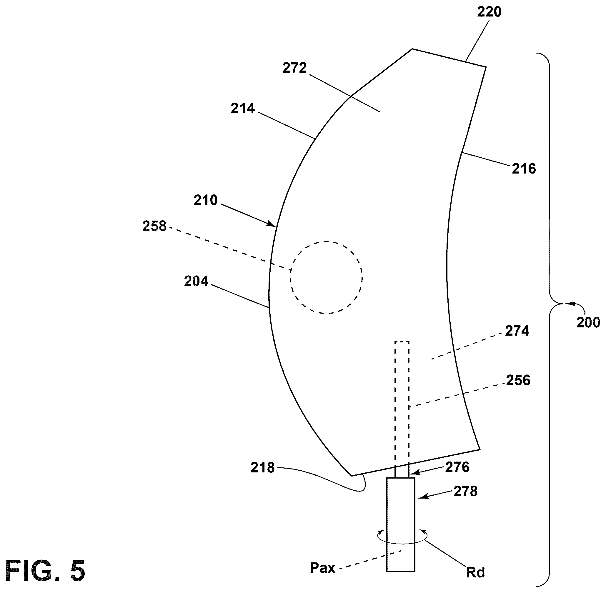 Patent US12590544 Figure 5 – Composite airfoil