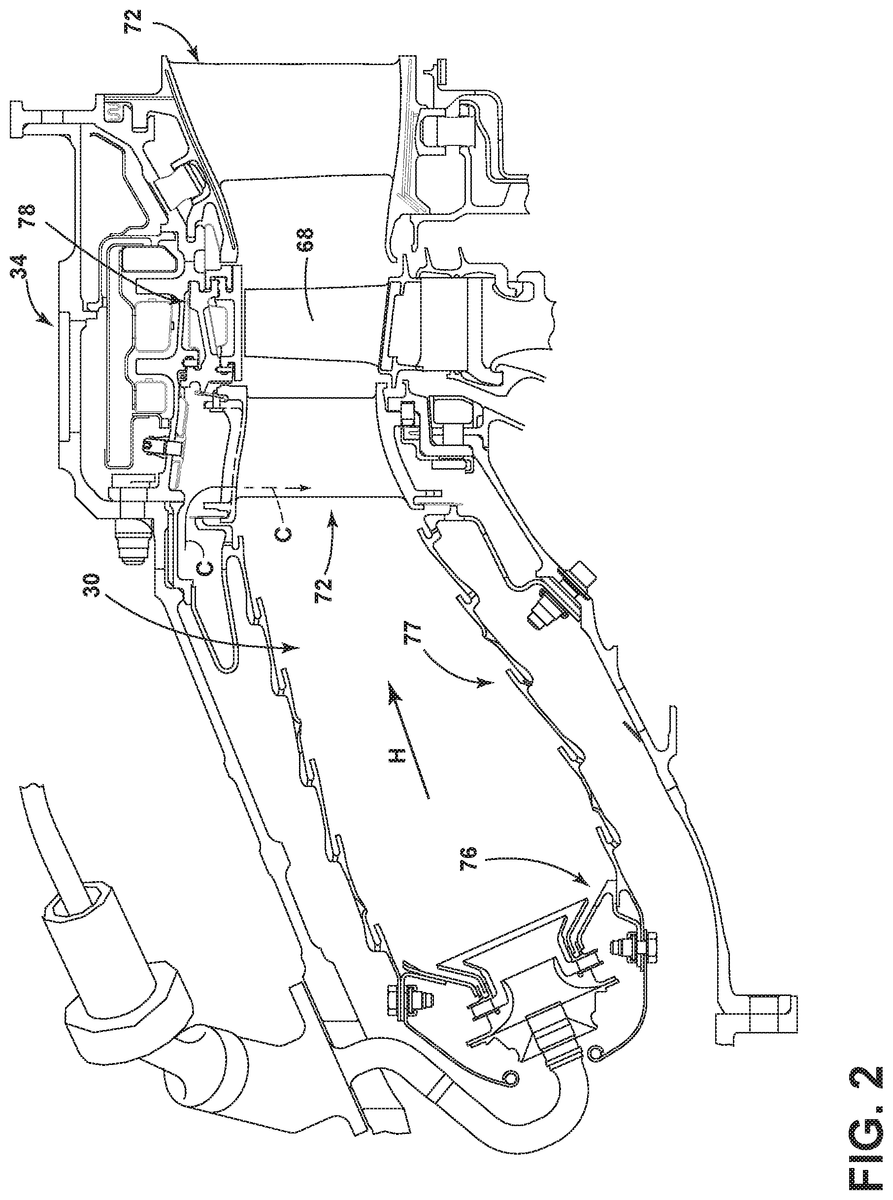 Patent US12590546 Figure 2 – Engine component assembly with a cooling aperture