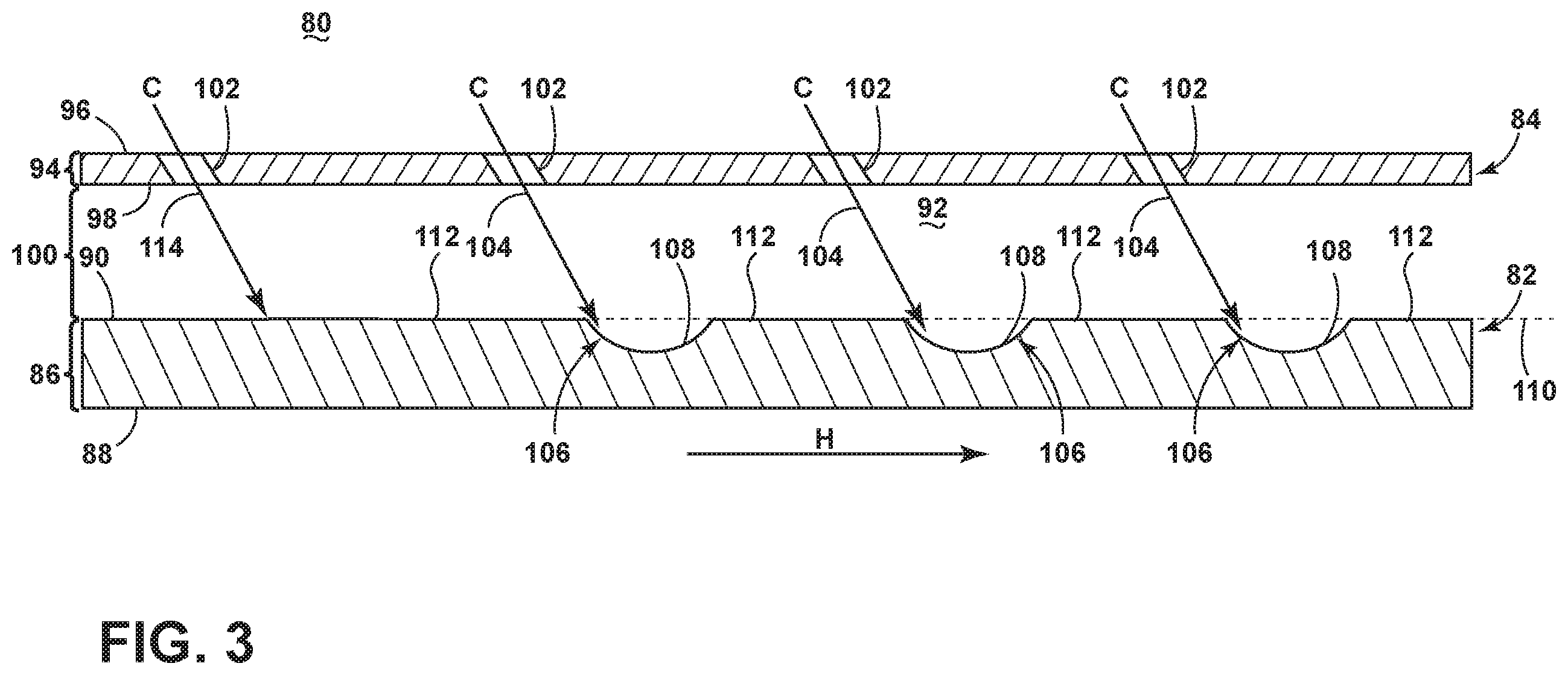 Patent US12590546 Figure 3 – Engine component assembly with a cooling aperture