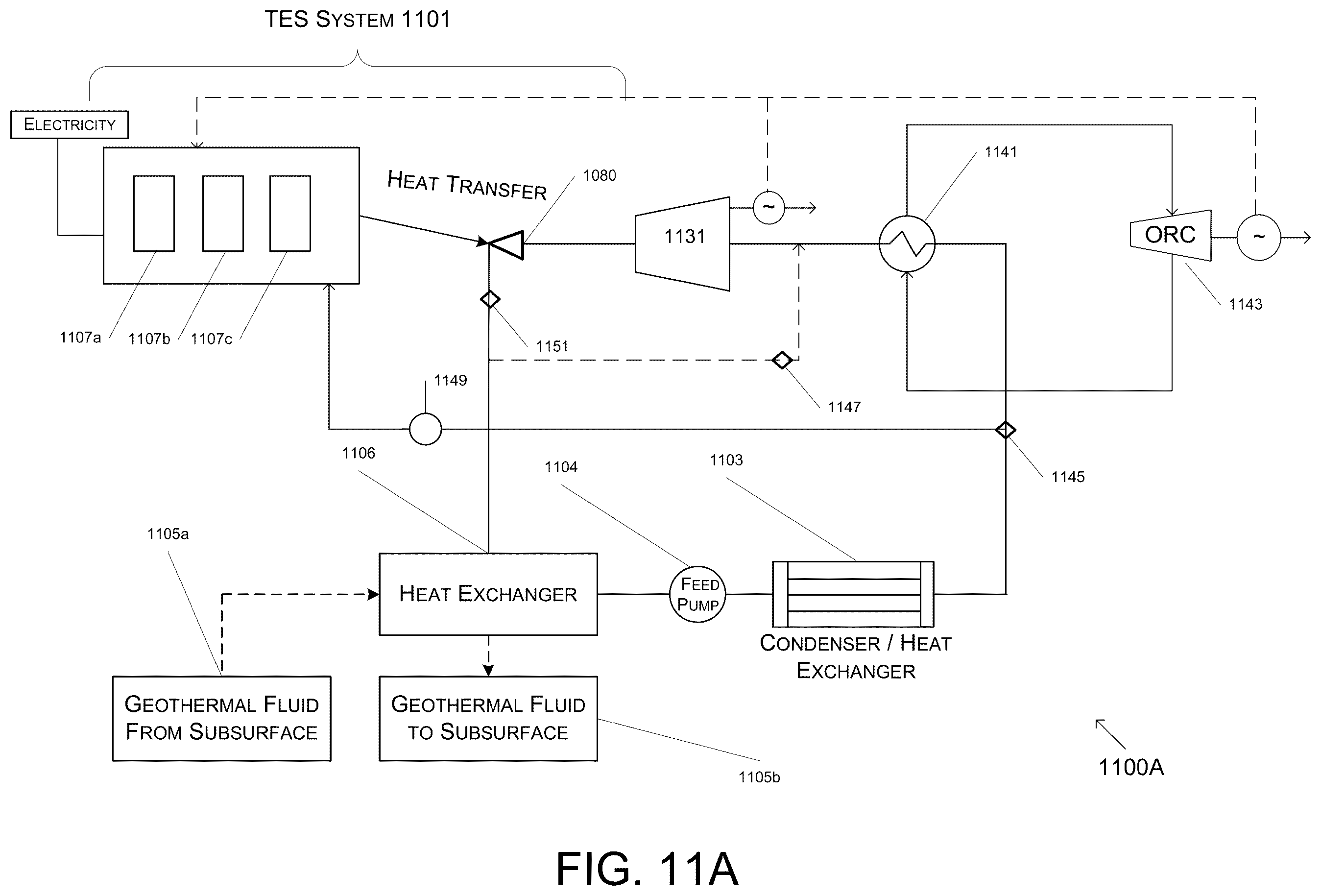 Patent US12590549 Figure 13 – Thermal energy storage system coupled with thermal power cycle systems