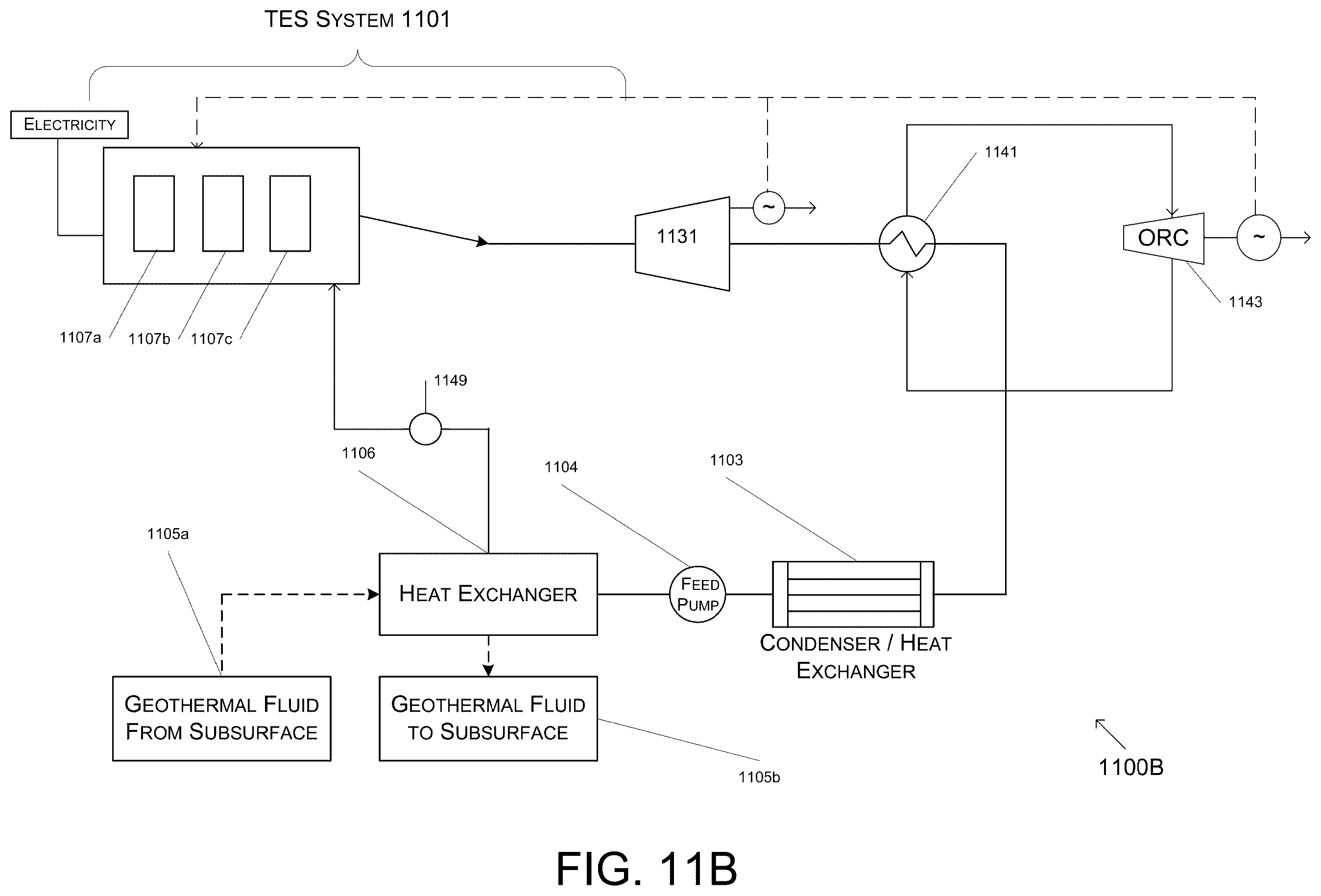 Patent US12590549 Figure 14 – Thermal energy storage system coupled with thermal power cycle systems