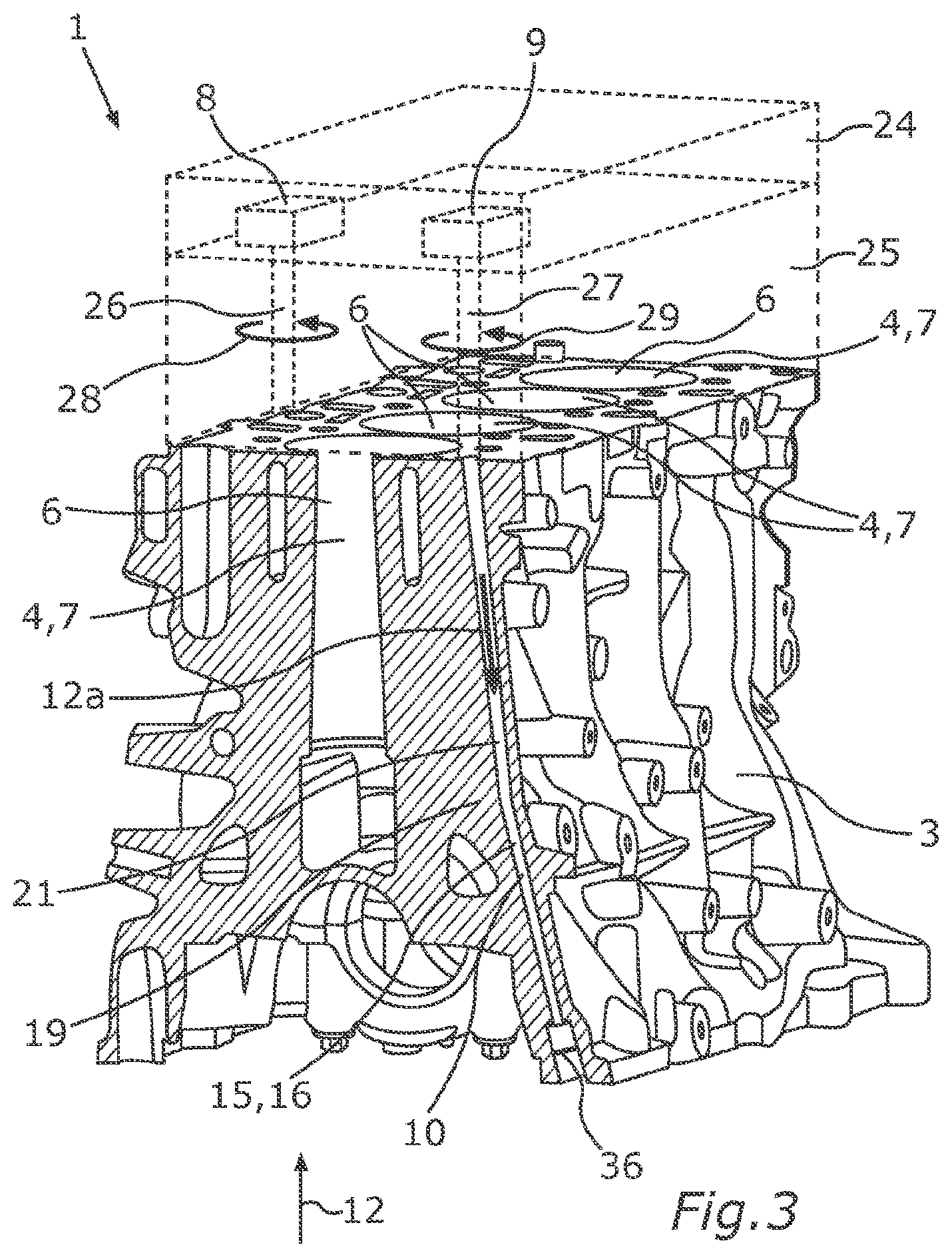 Patent US12590553 Figure 3 – Internal combustion engine for a motor vehicle, motor vehicle, and method