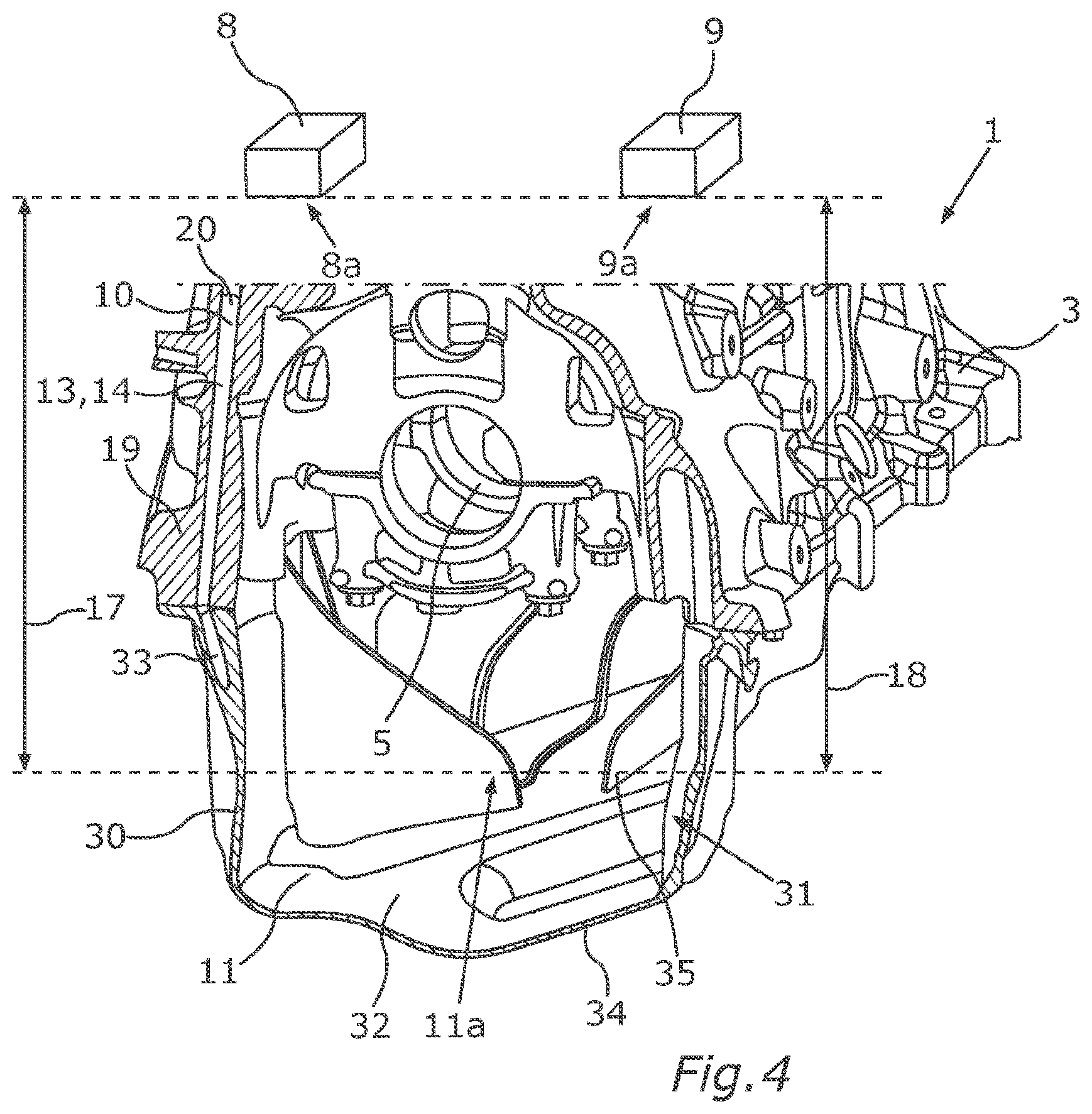 Patent US12590553 Figure 4 – Internal combustion engine for a motor vehicle, motor vehicle, and method