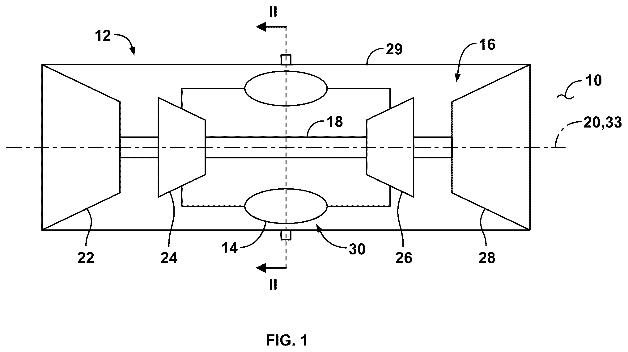 Patent US12590556 Figure 1 – Gas turbine engine, fuel nozzle assembly, and method