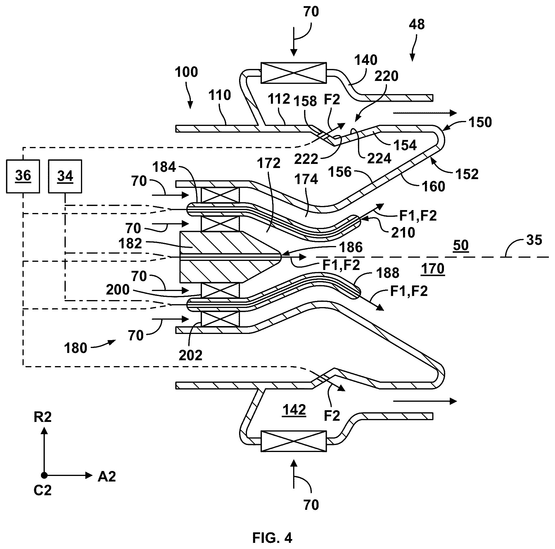 Patent US12590556 Figure 4 – Gas turbine engine, fuel nozzle assembly, and method