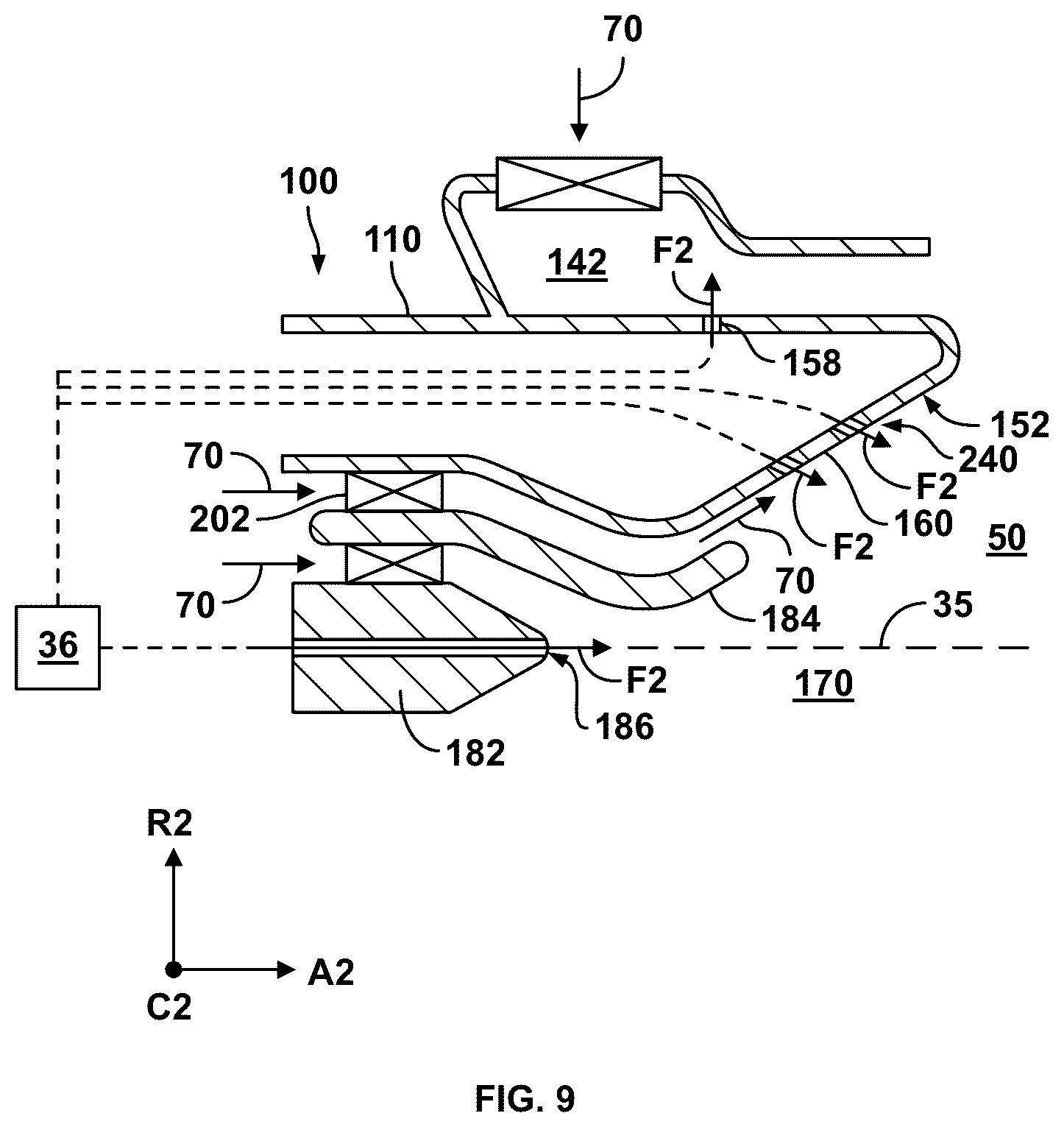 Patent US12590556 Figure 9 – Gas turbine engine, fuel nozzle assembly, and method