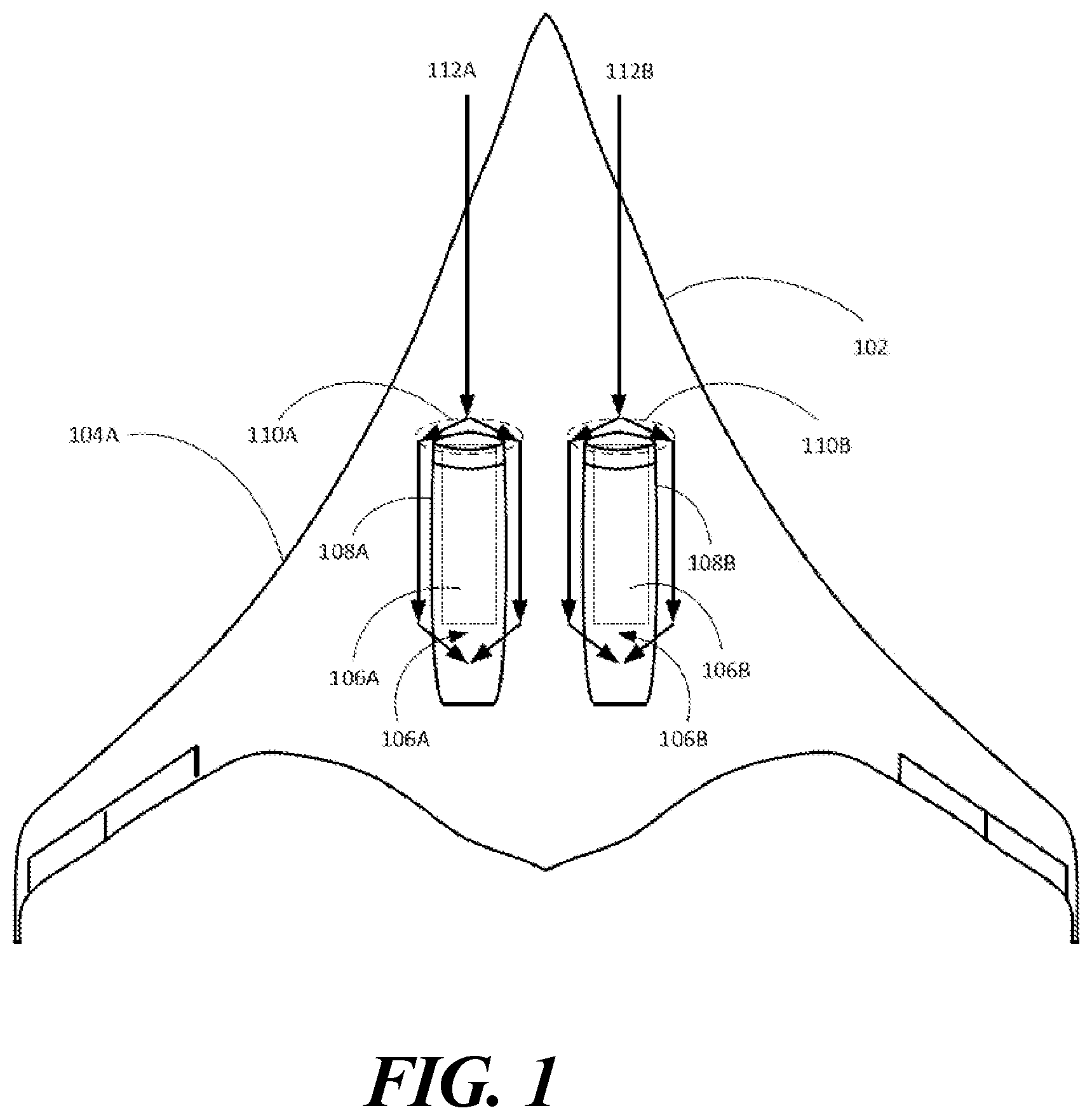 Patent US12590558 Figure 1 – Drag recovery scheme using boundary layer ingestion