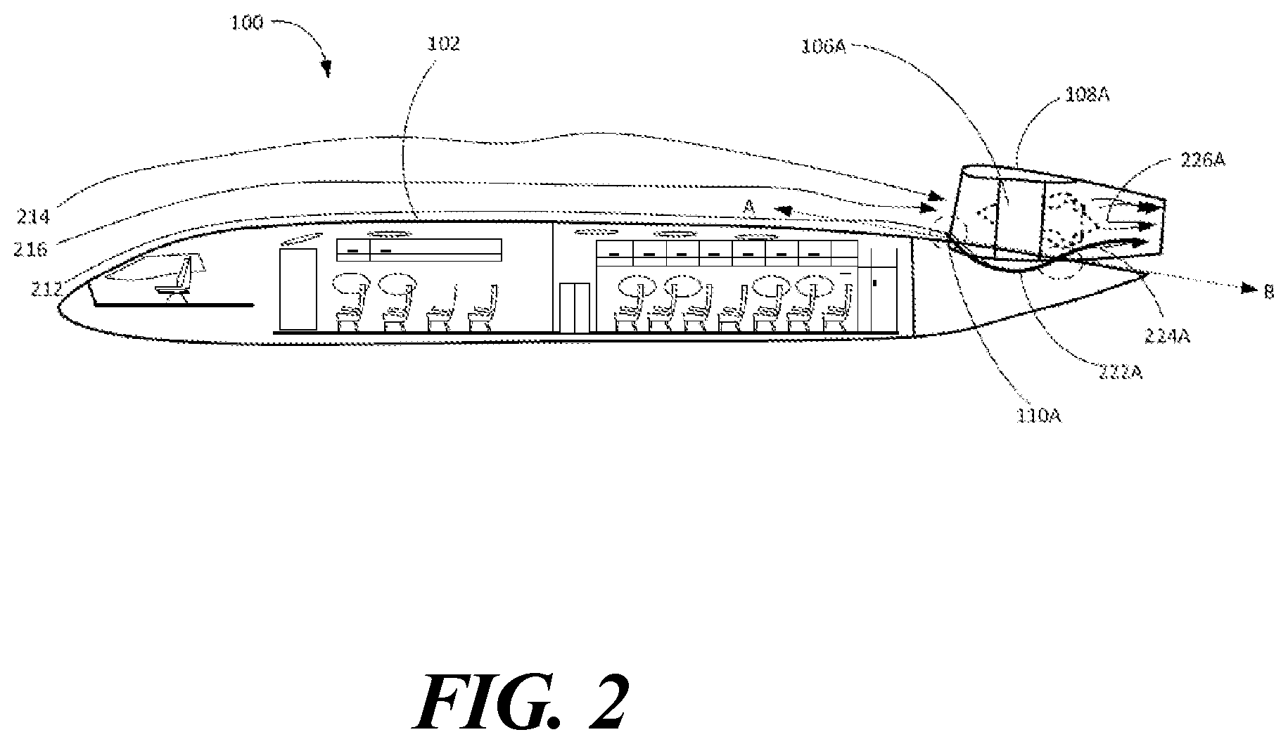 Patent US12590558 Figure 2 – Drag recovery scheme using boundary layer ingestion