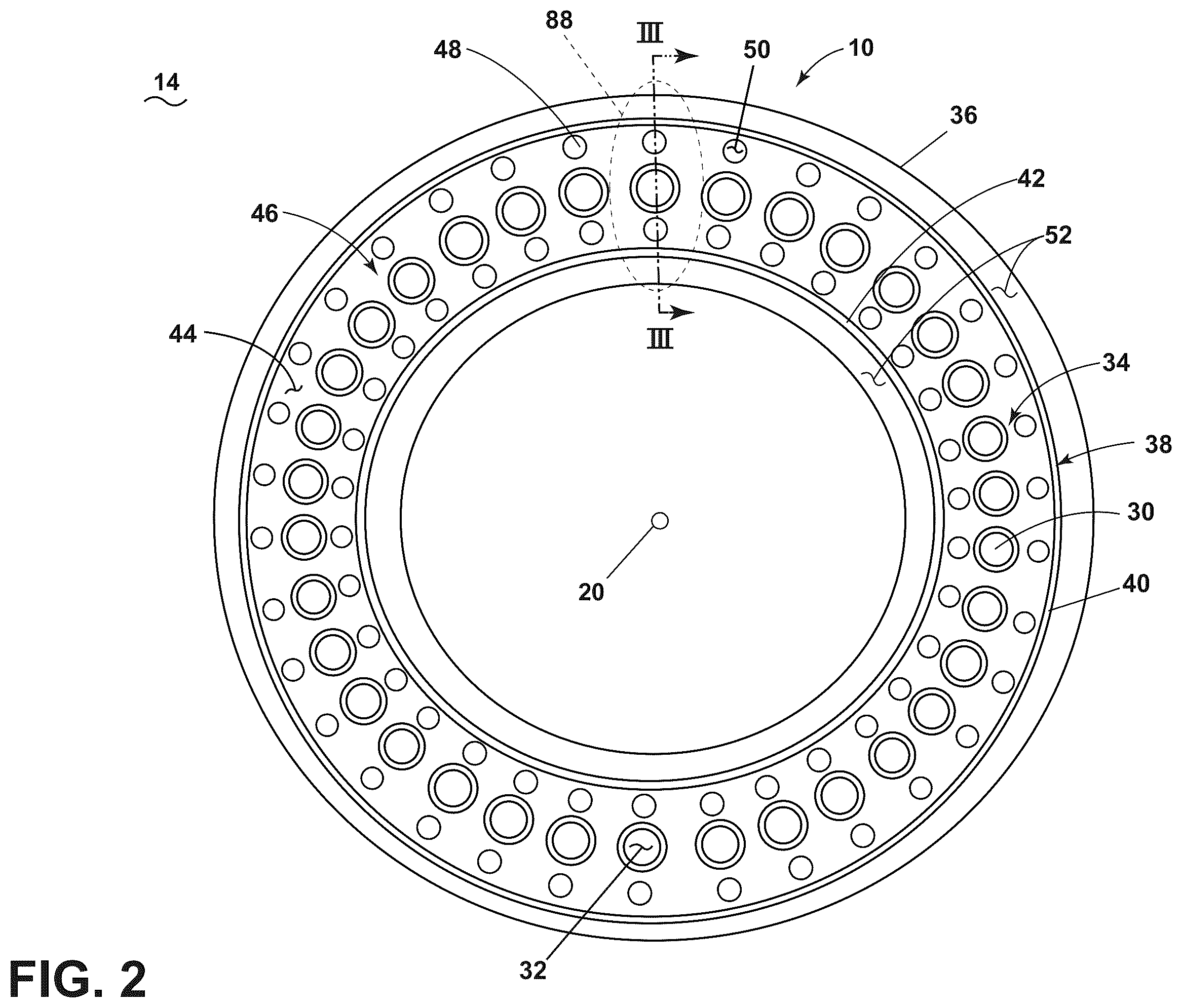 Patent US12590561 Figure 2 – Combustor with lean openings