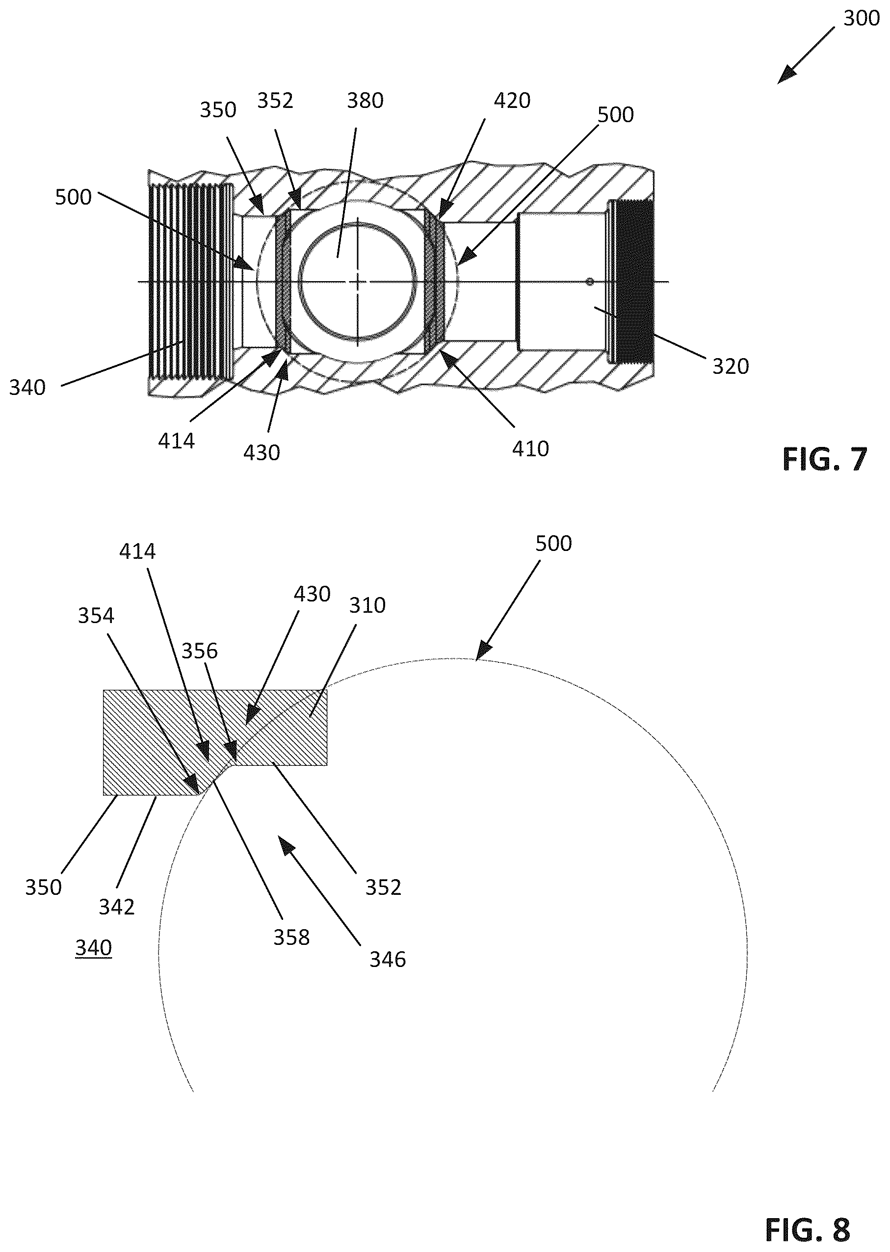 Patent US12590578 Figure 6 – Fluid end with transition surface geometry