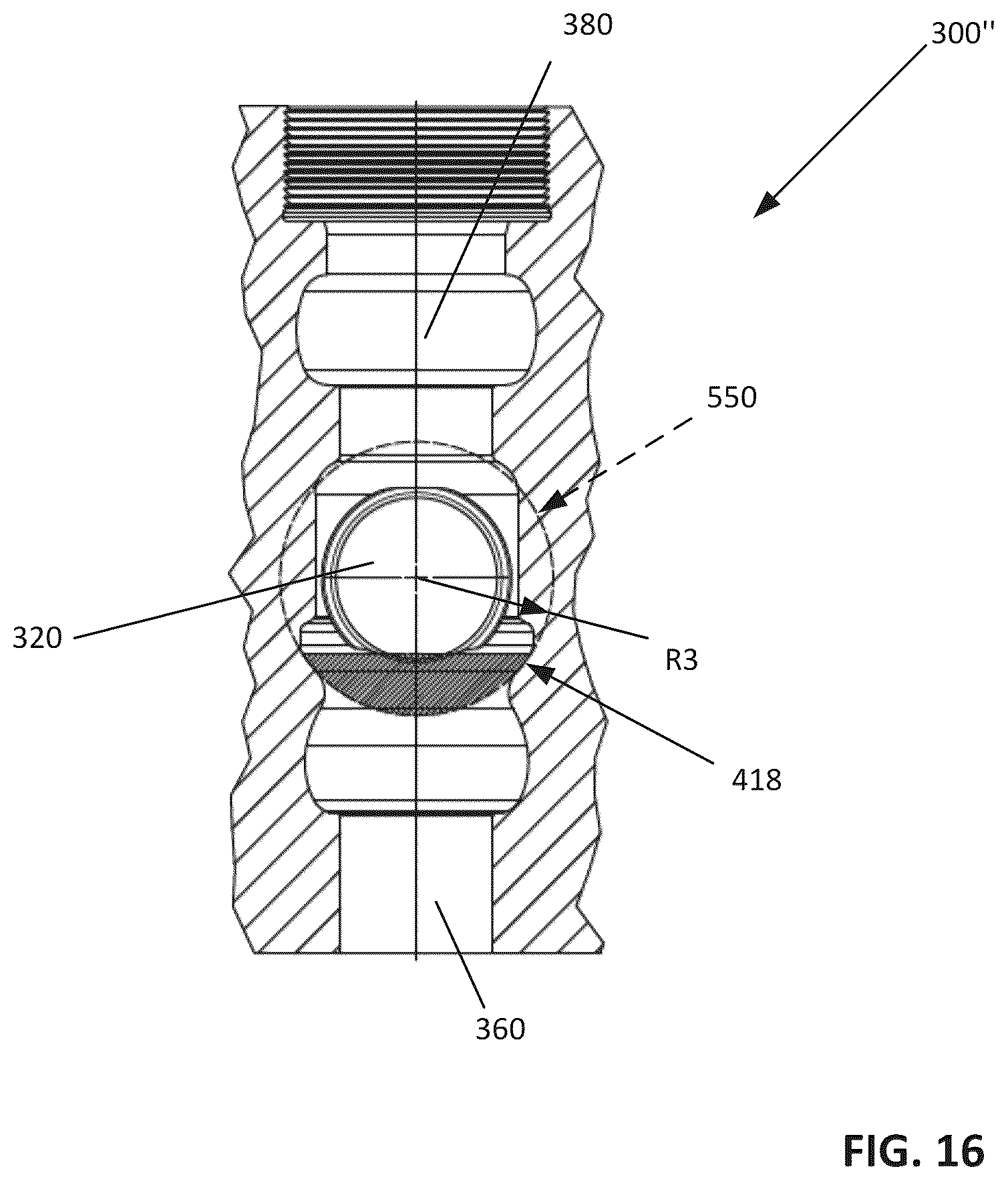 Patent US12590578 Figure 11 – Fluid end with transition surface geometry