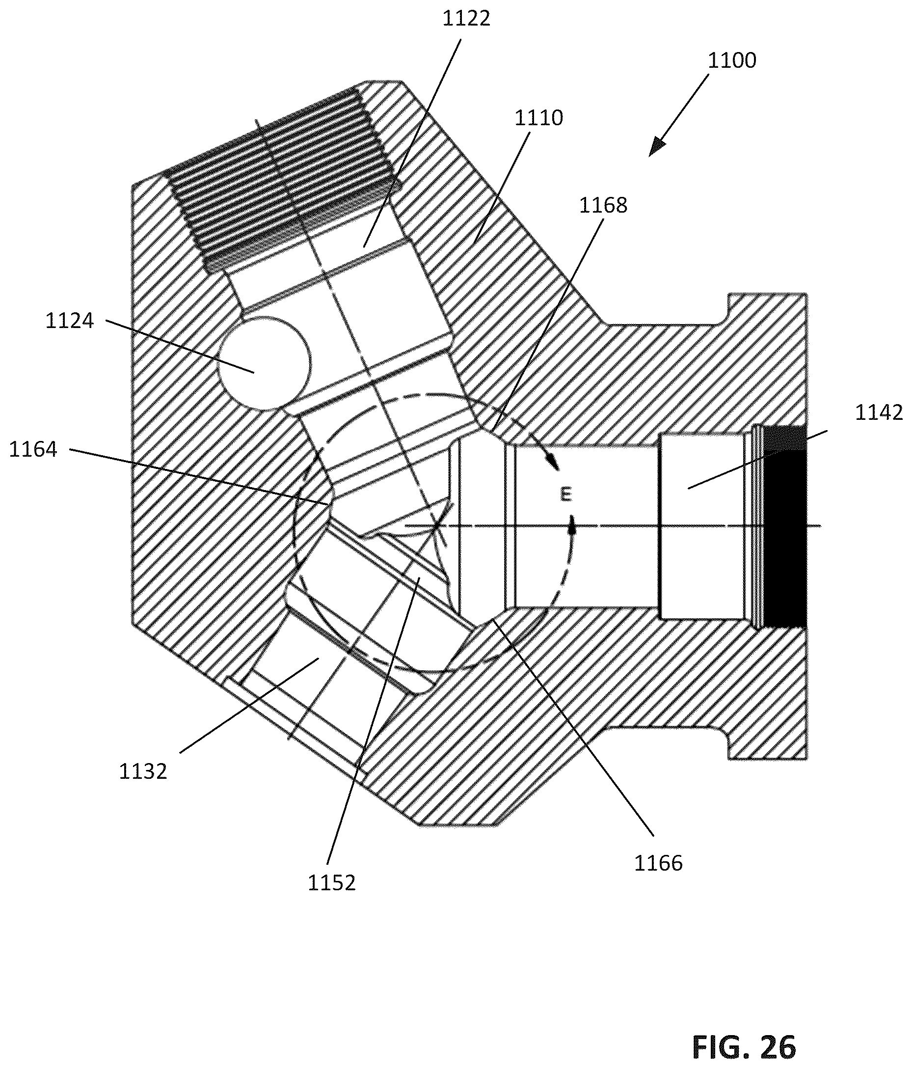 Patent US12590578 Figure 18 – Fluid end with transition surface geometry