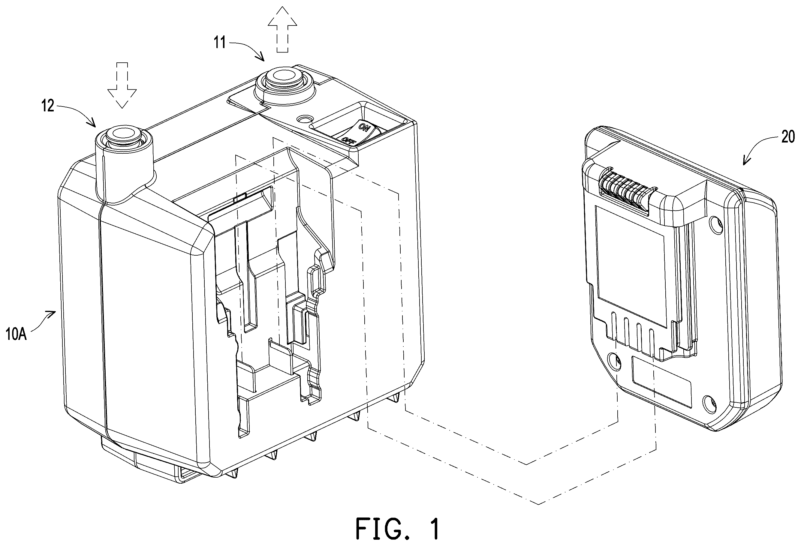 Patent US12590579 Figure 1 – Portable blowing and suction air compressor
