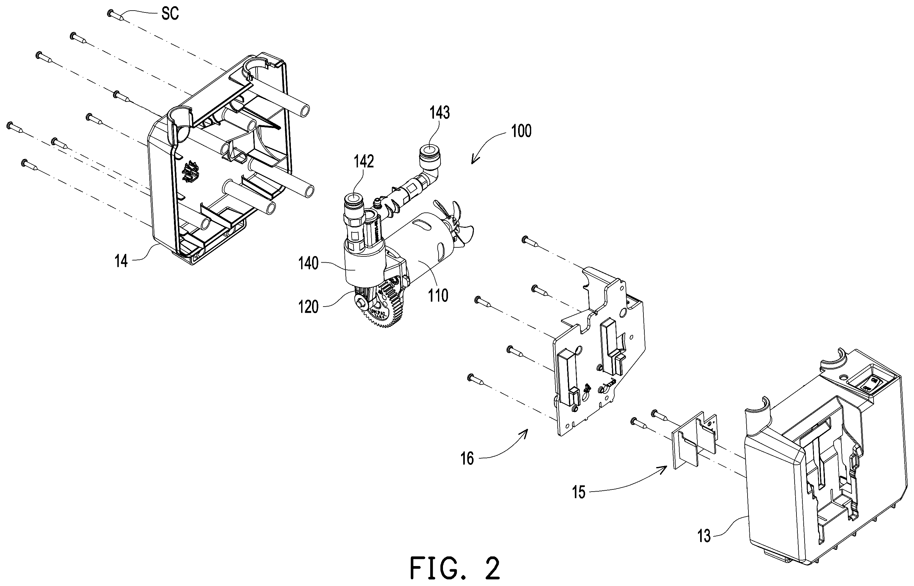 Patent US12590579 Figure 2 – Portable blowing and suction air compressor