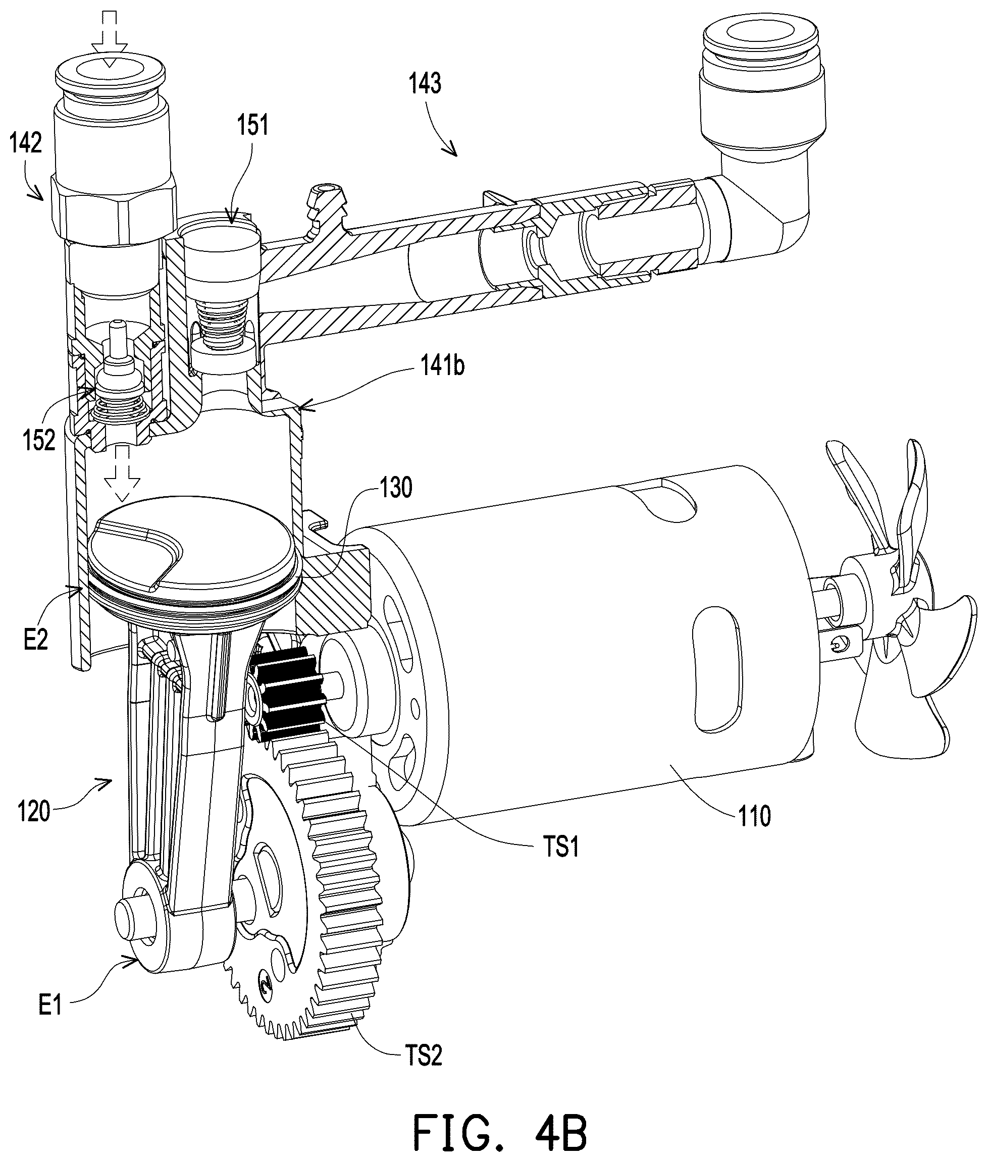 Patent US12590579 Figure 5 – Portable blowing and suction air compressor