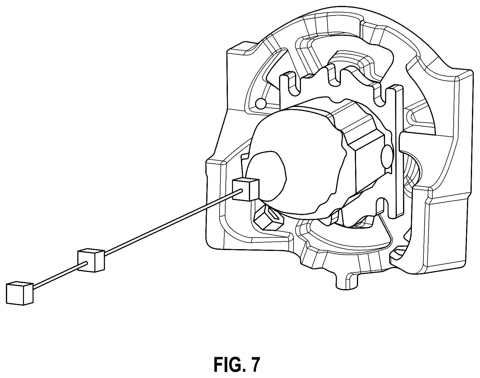Patent US12590580 Figure 5 – Pump mounting flange