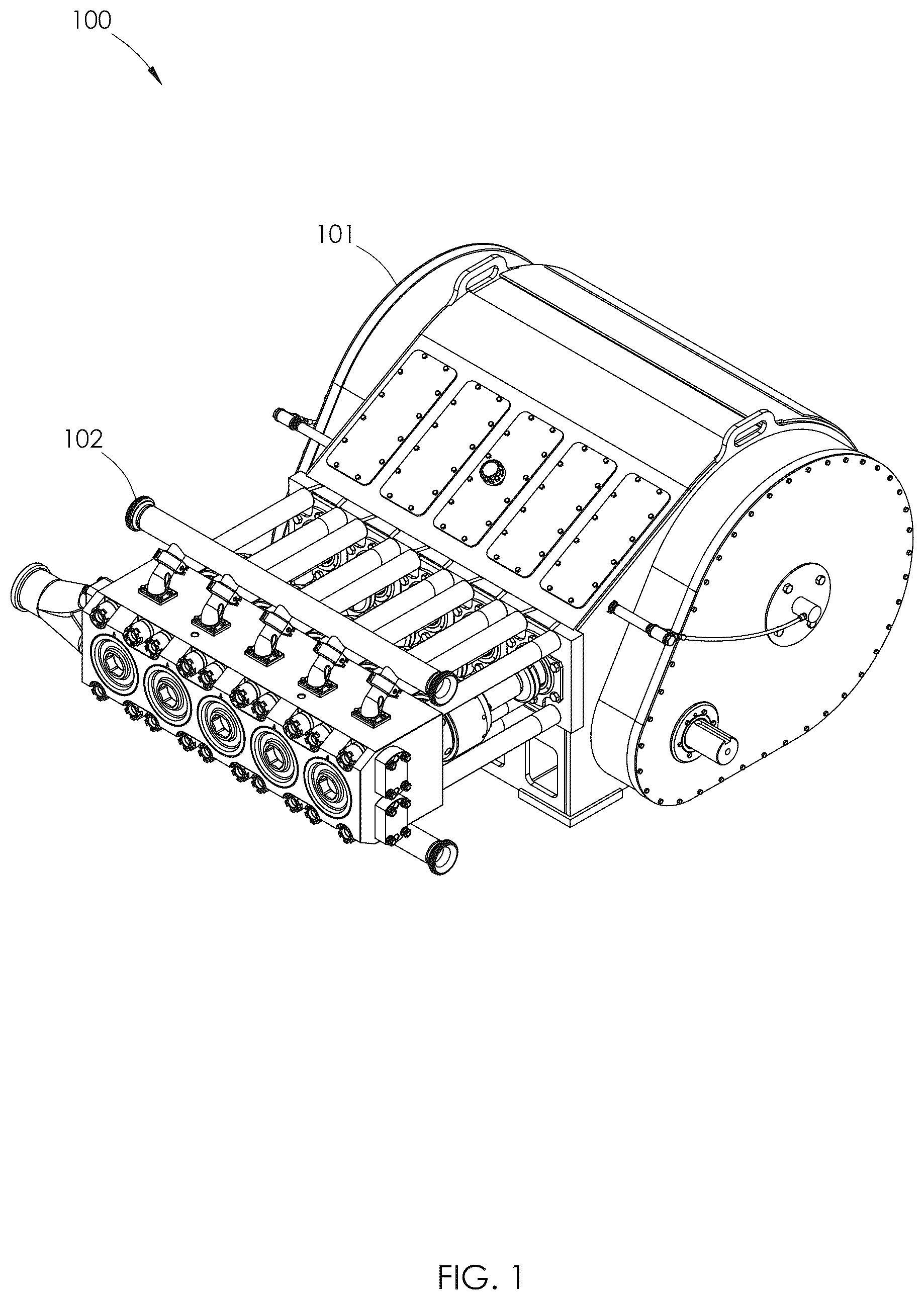 Patent US12590581 Figure 1 – Fluid end with threaded dynamic section