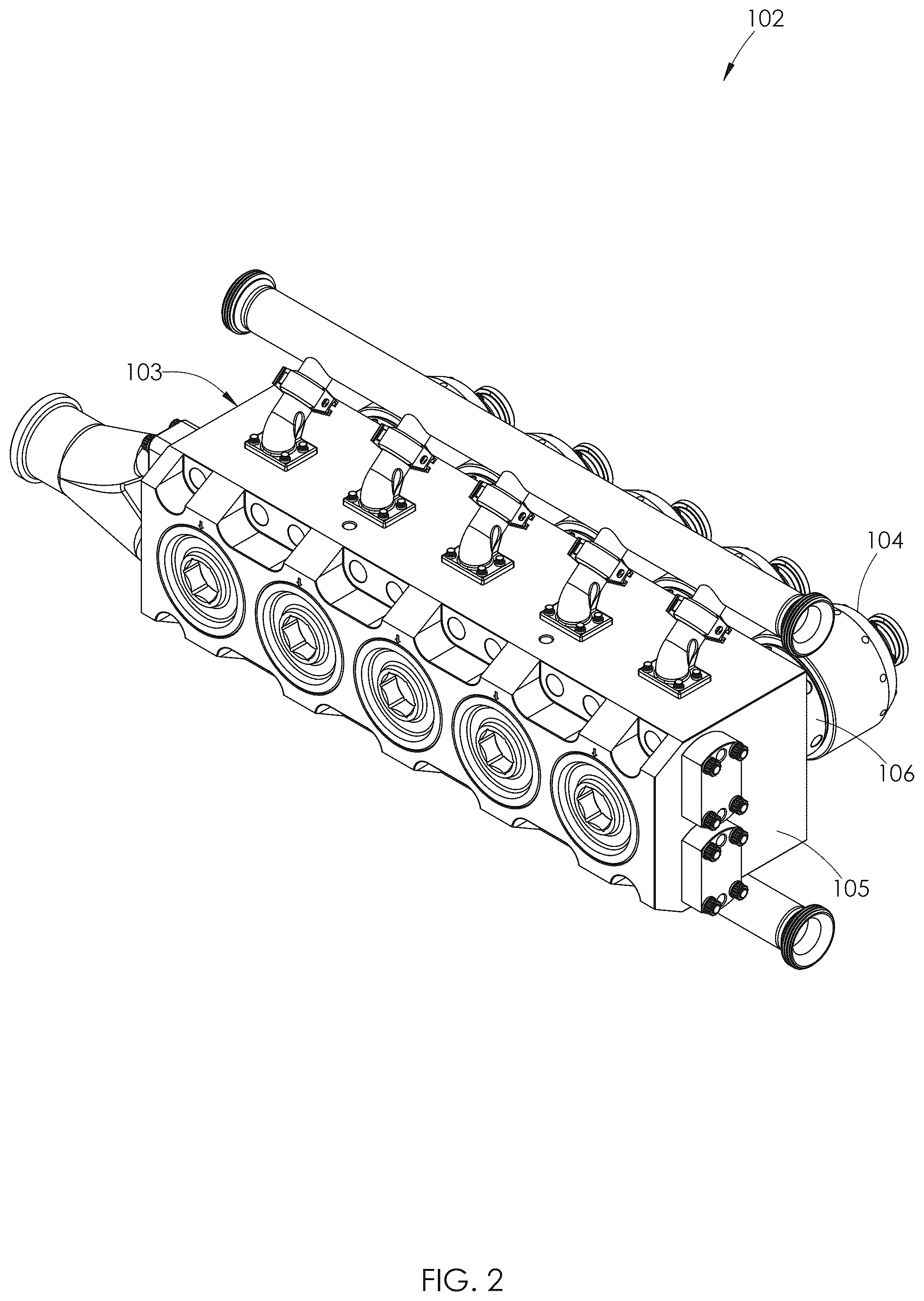 Patent US12590581 Figure 2 – Fluid end with threaded dynamic section