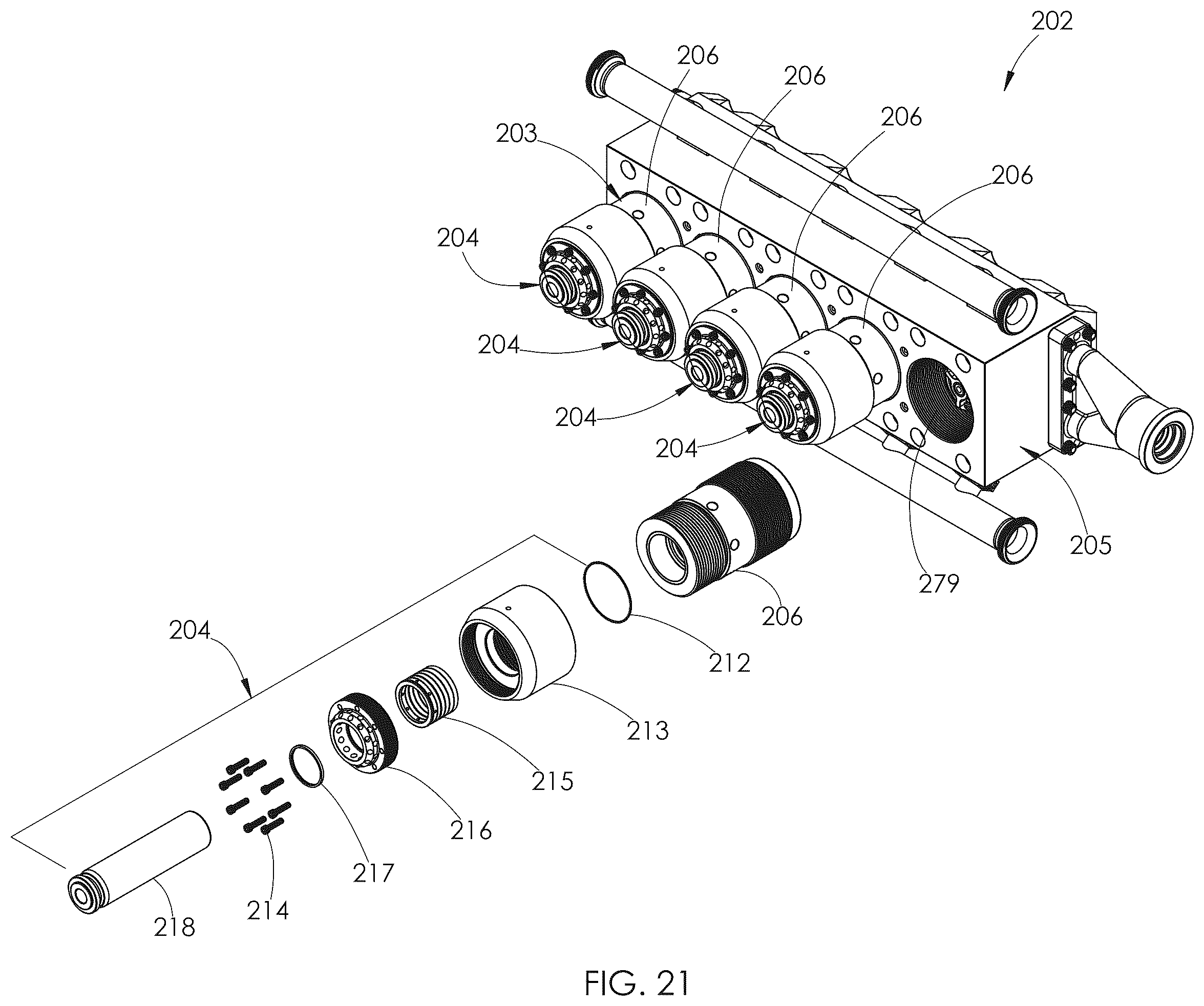 Patent US12590581 Figure 16 – Fluid end with threaded dynamic section