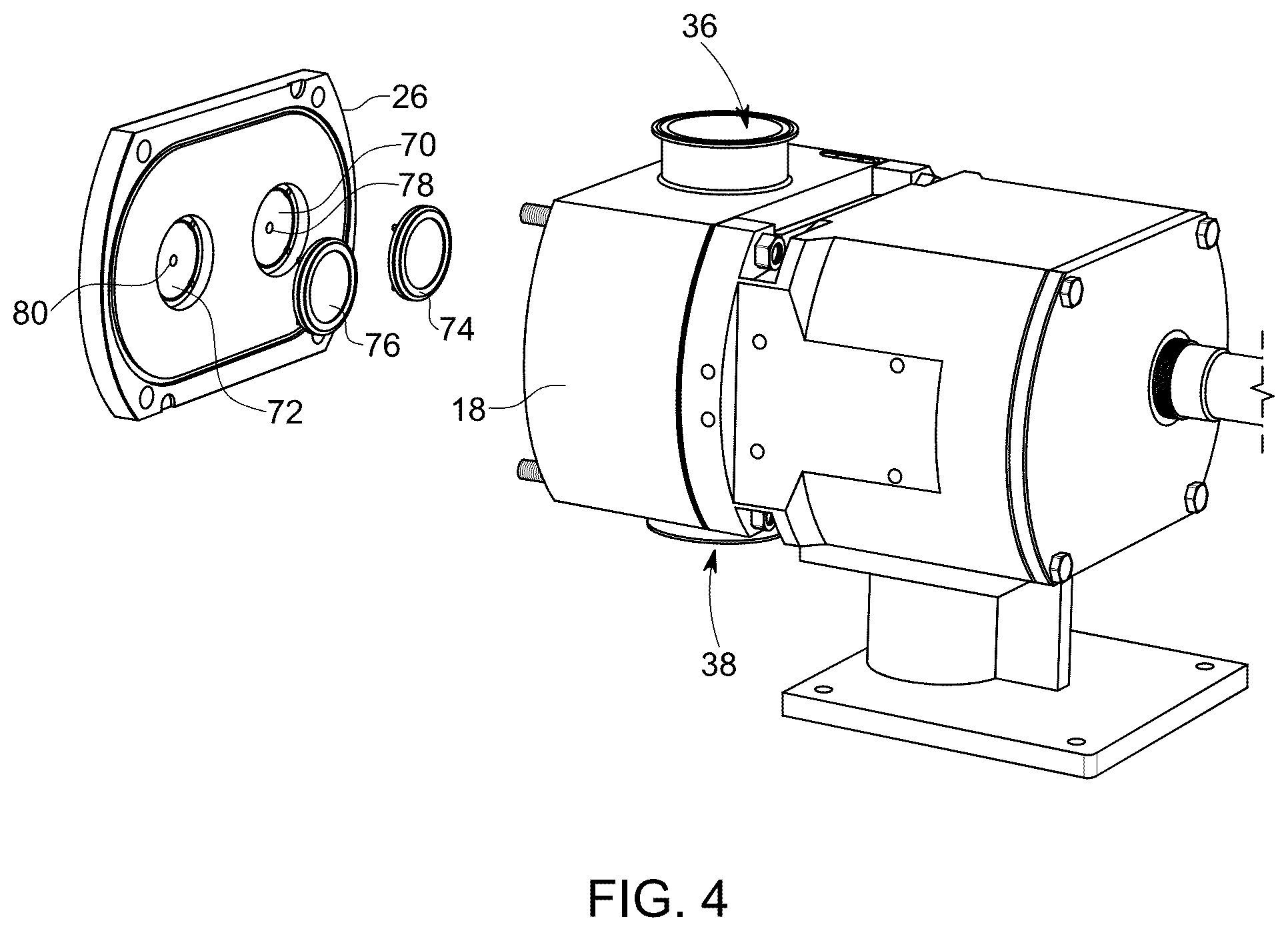 Patent US12590582 Figure 4 – Rotary pump with rotor bearing cap