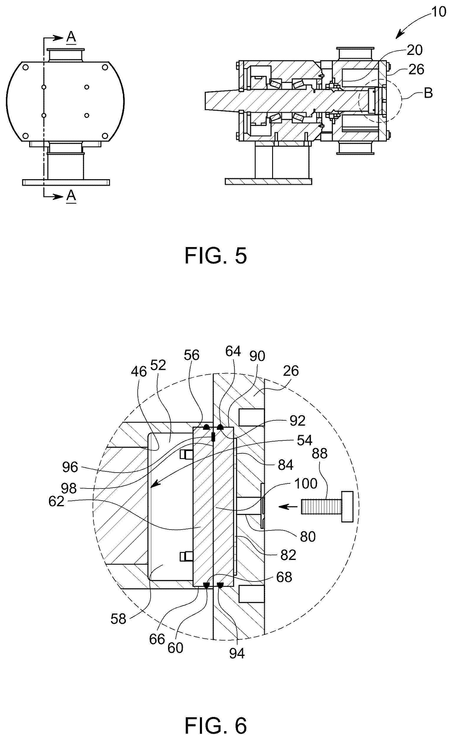Patent US12590582 Figure 5 – Rotary pump with rotor bearing cap