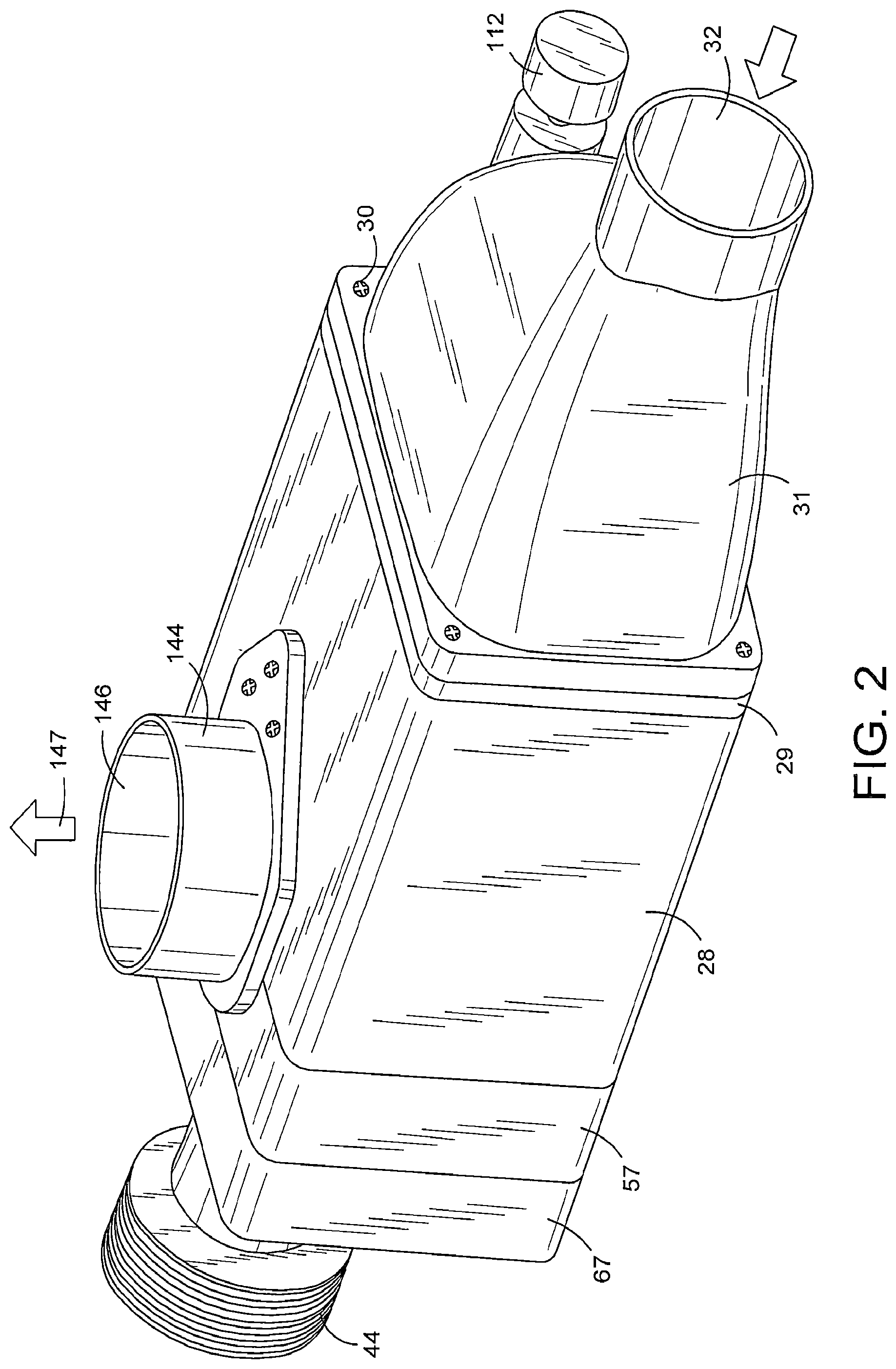 Patent US12590584 Figure 2 – Supercharged internal combustion engine with intake port timing shutters controlling the air mass flowing into the supercharger